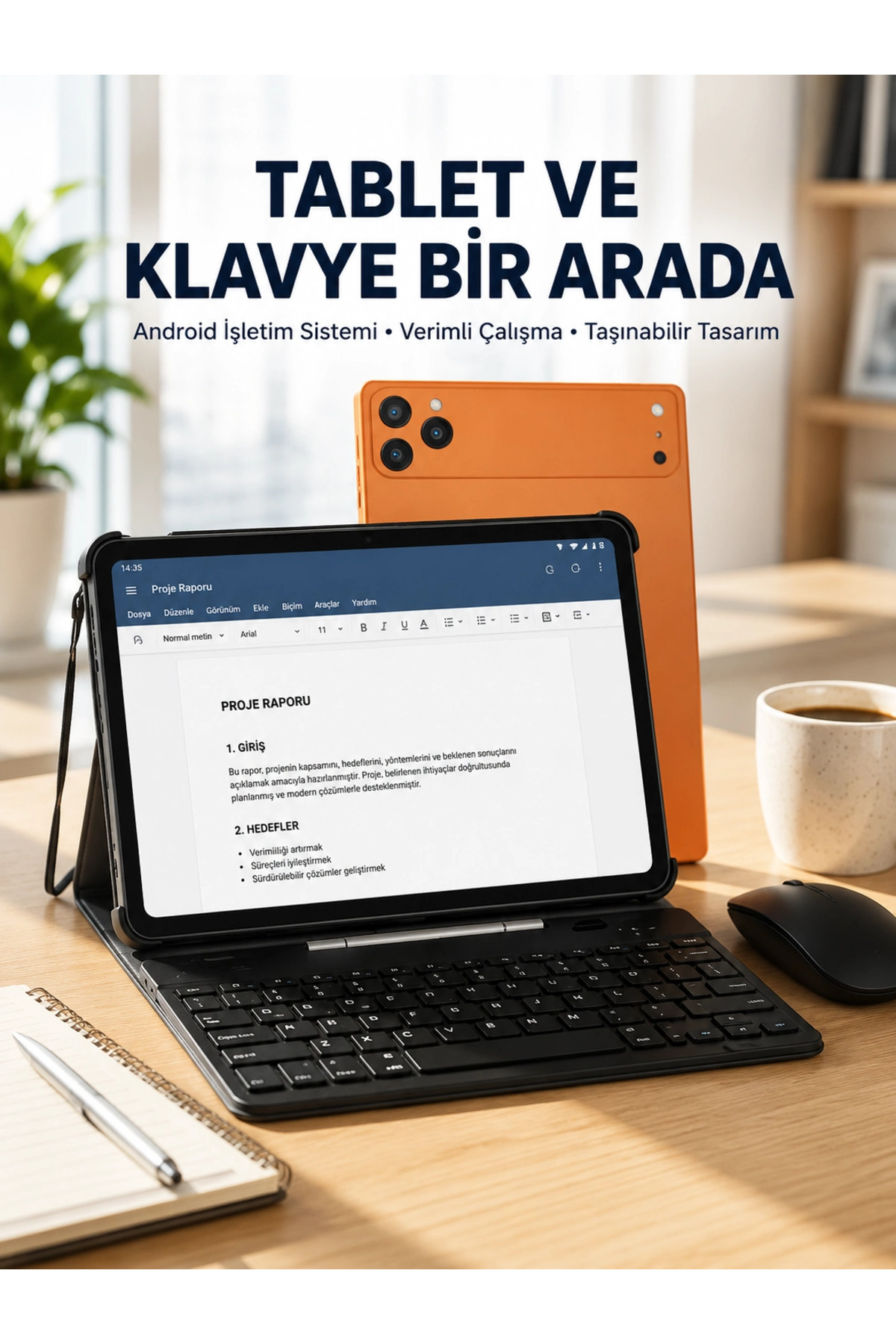 ASTRALTECH Android Tablet Klavye Kılıflı Dokunmatik Ekran Günlük ve Profesyonel Kullanım