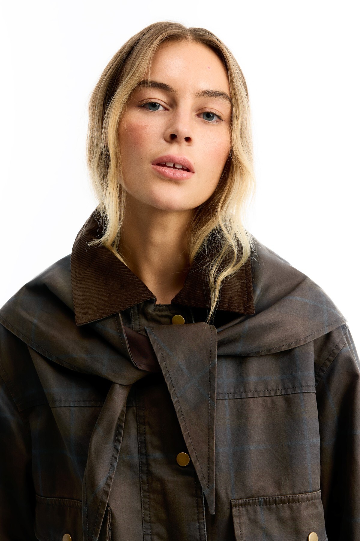 Bershka Bandanalı fitilli kadife mumlu ceket görsel 4