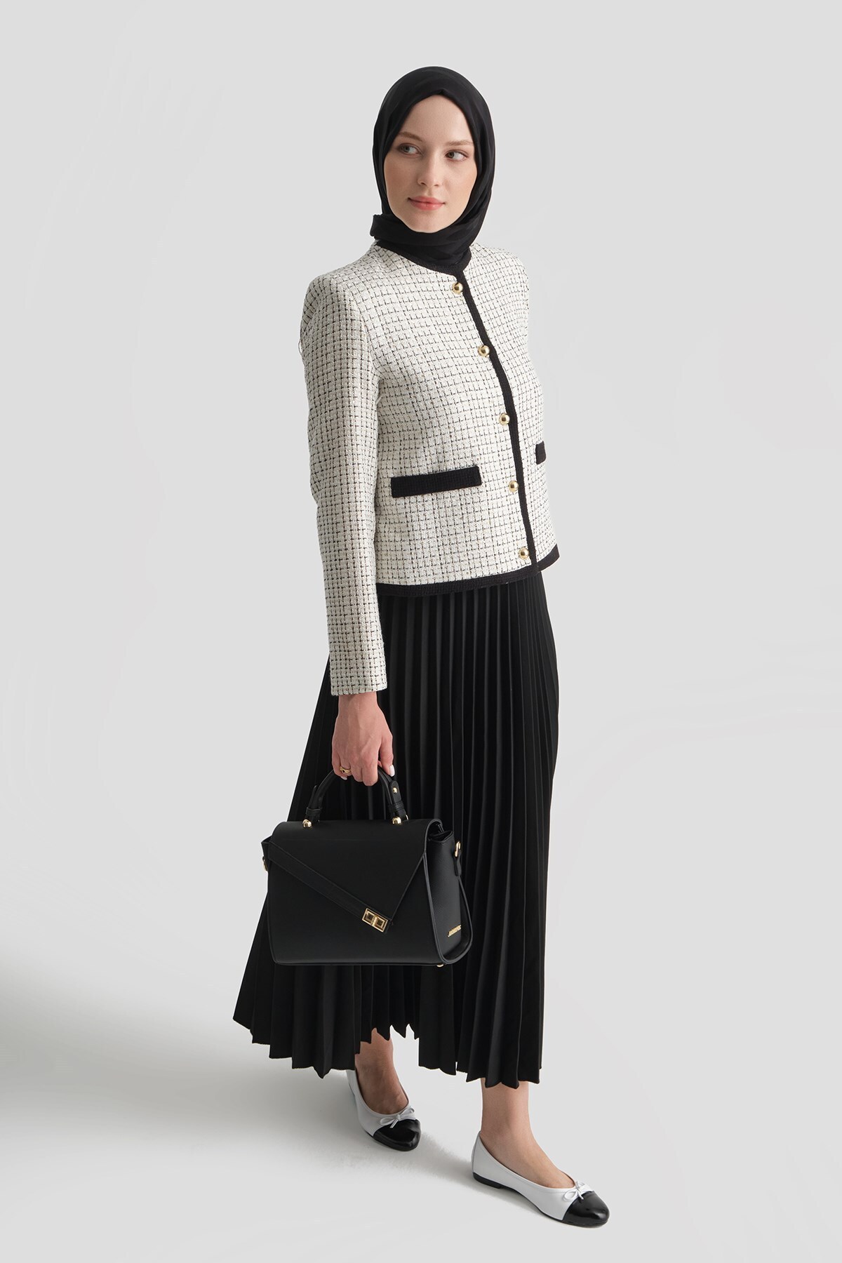 Armine Tweed Jacket Suit Ecru