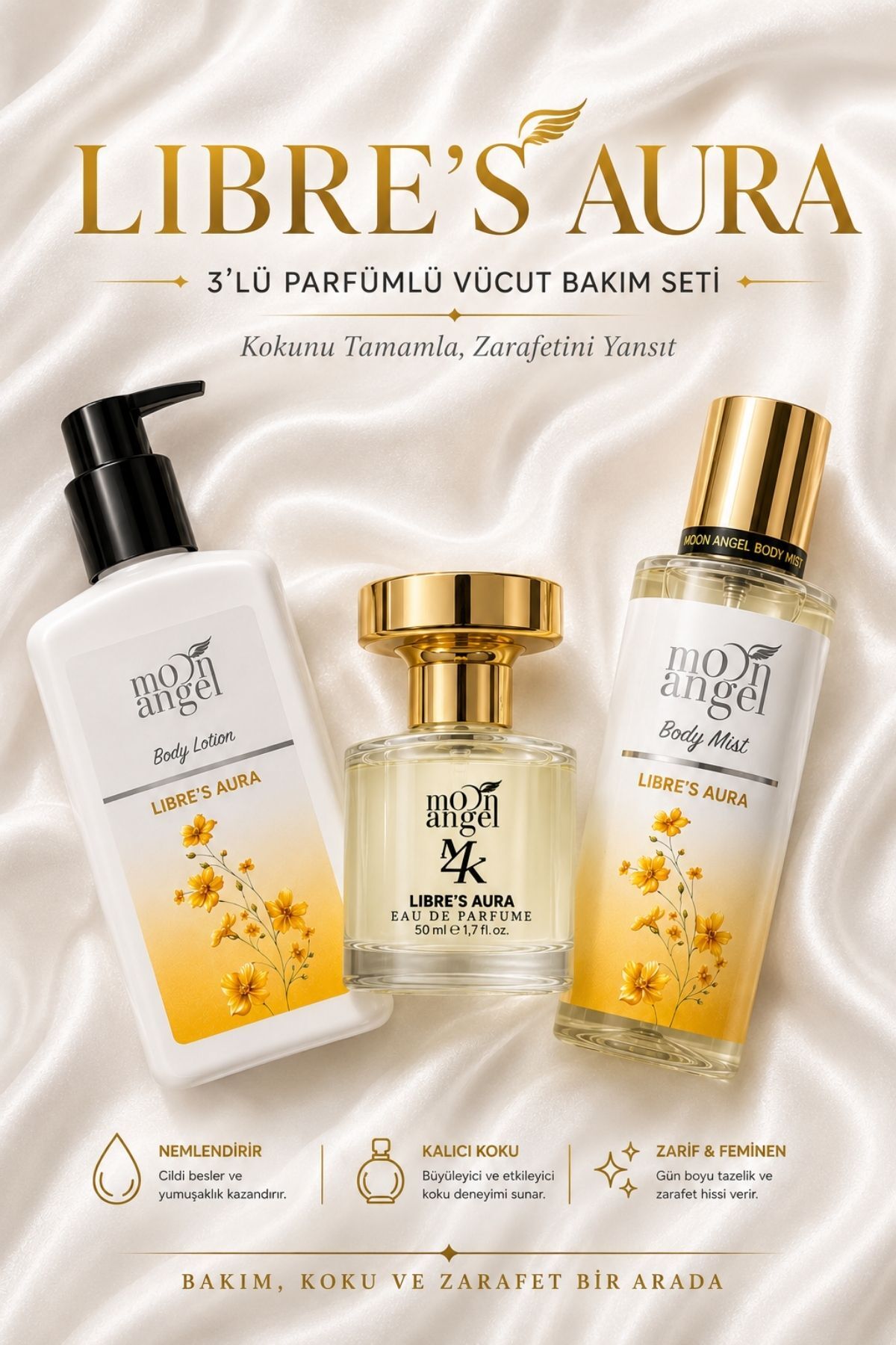 AURA SERİSİ Losyon - Parfüm - Body Mist 3lü set — görsel 1