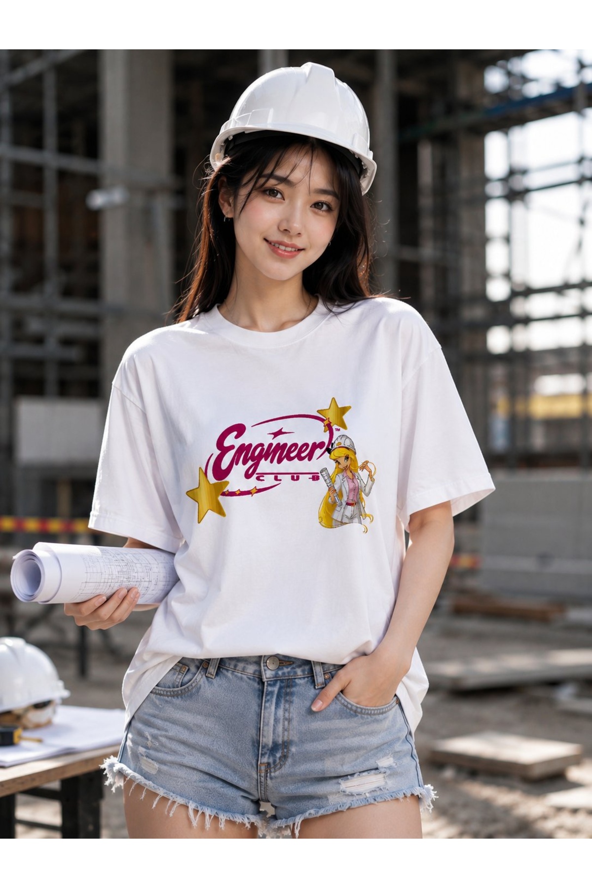 barsdepo Engineer Club Mühendis Temalı Baskılı Tişört, Kadın Mühendislere Özel Tasarım Unisex T-Shirt | Premium Kalite