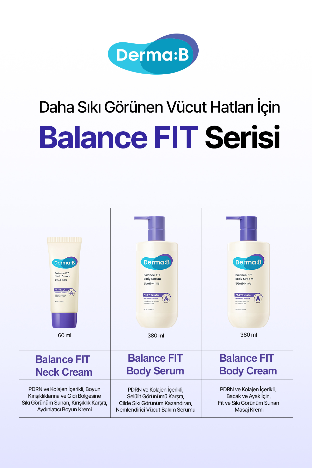 PDRN ve Kolajen İçerikli, Fit ve Sıkı Görünüm Sunan Masaj Kremi DERMA:B Balance FIT Body Cream — 9829 — تصویر 9 از 9