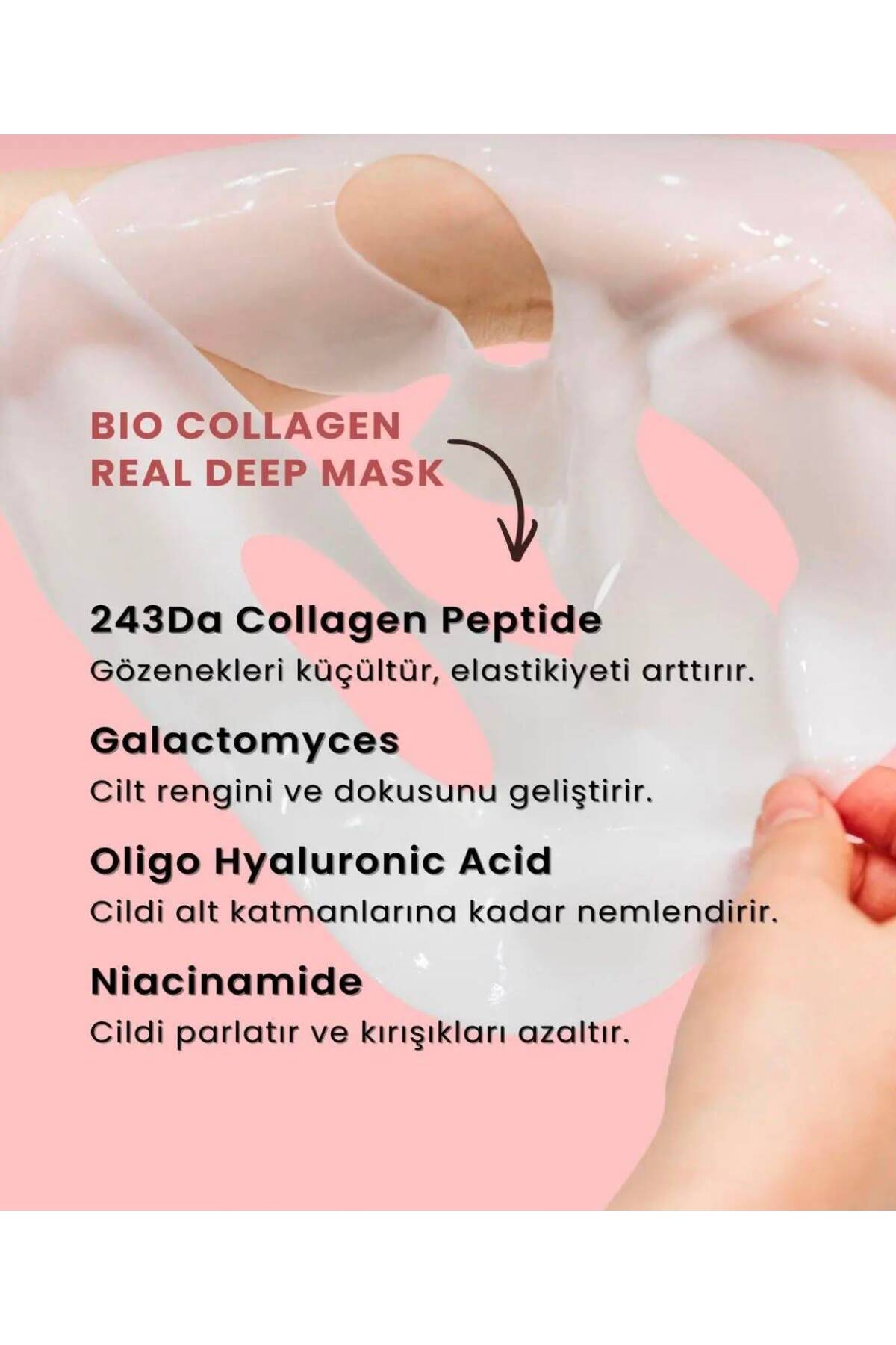 Bio Collagen Real Deep Mask 34 g – Kolajen Hidrojel Yüz Maskesi, Yoğun Nemlendirme, Gözenek ve Sıkılaştırıcı Bakım — BİODANCE TEKLİ — تصویر 3 از 6