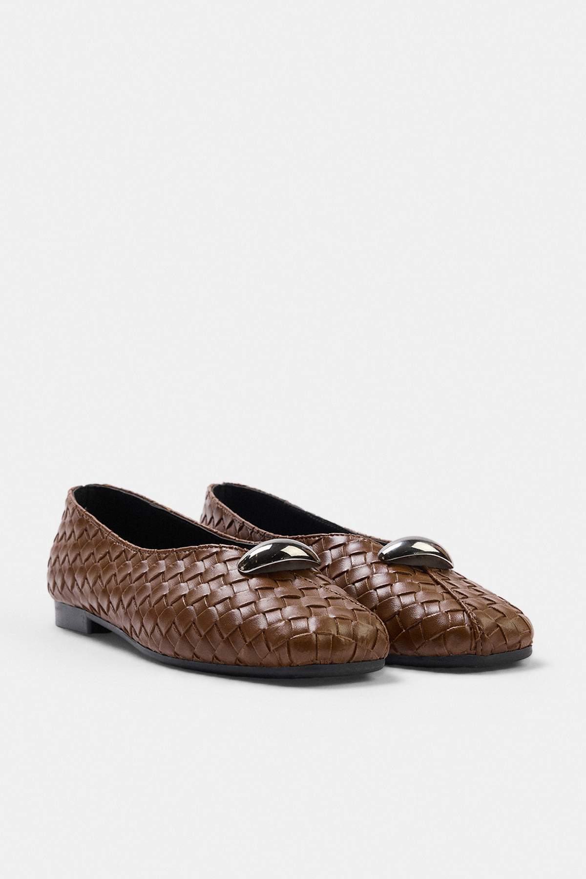 Trendyol Shoes Tan Accessory Detailed Square Toe Women's Ballerinas Takaw26Be00007