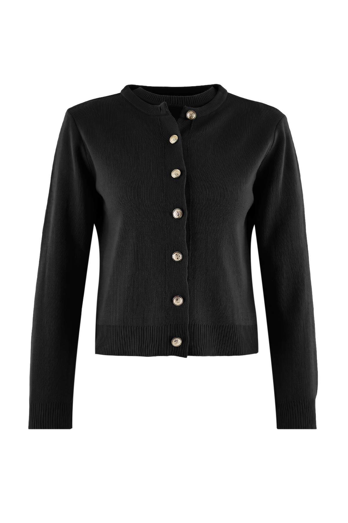 Trendyolmilla Siyah Basic Hırka-Bluz Triko Hırka TWOAW25HI00216