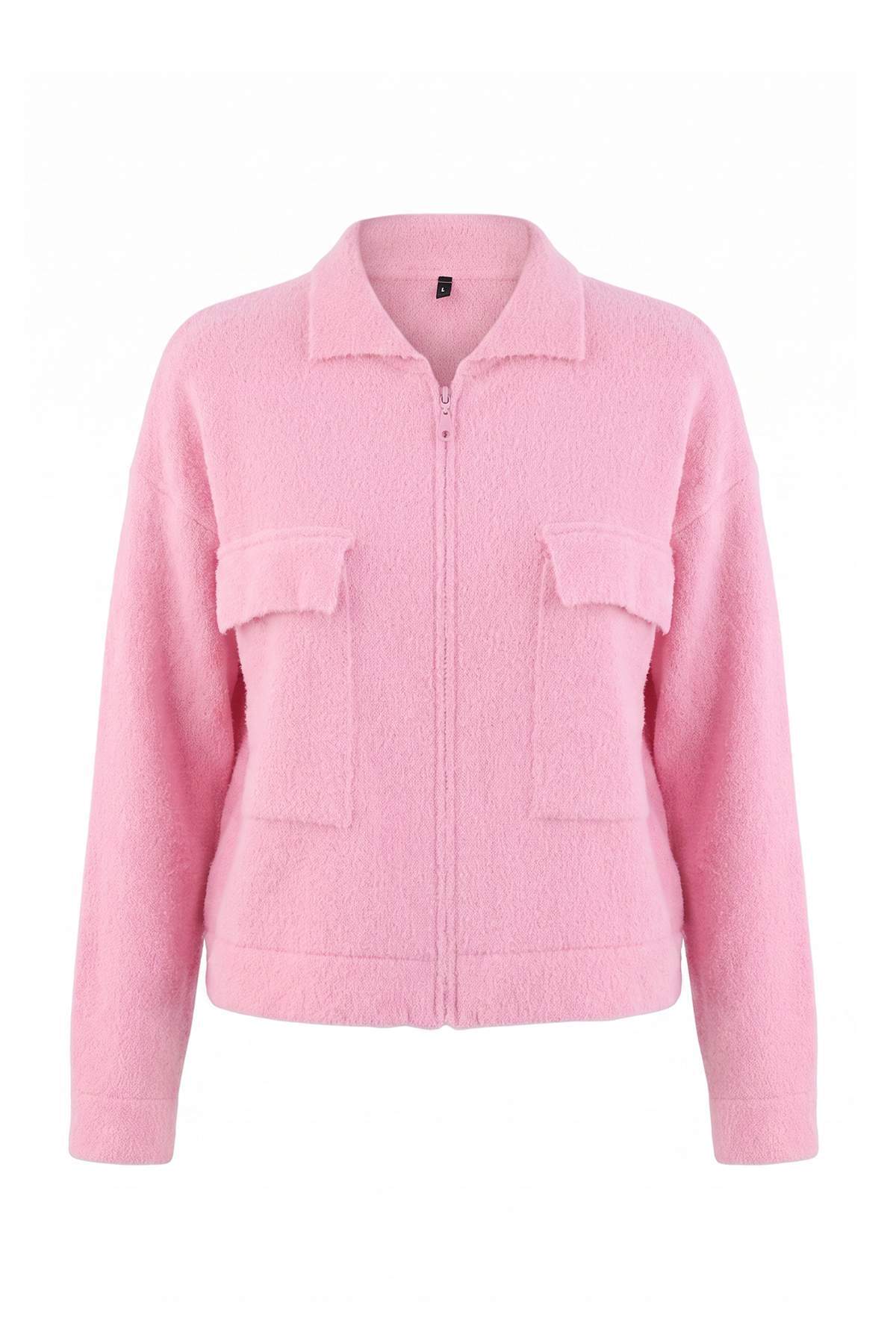 Trendyolmilla Pembe Polo Yaka Coatigan Cepli Triko Hırka TWOAW27HI00016