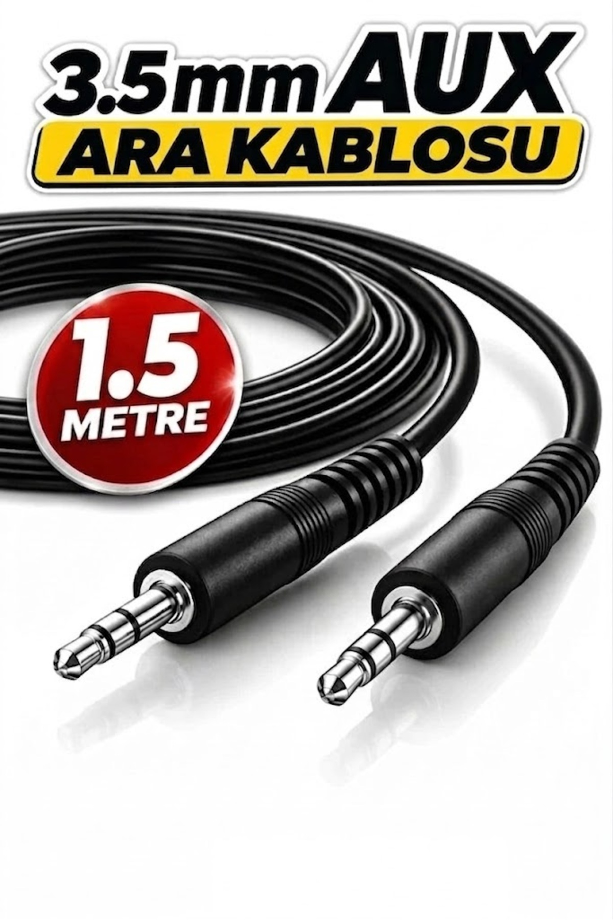 1.5 Metre 1.5mt 3.5mm Aux Kablo Erkek To Erkek Bilgisayar Macbook MP3 Araba TV Cep Telefonu Hoparlör Uyumlu