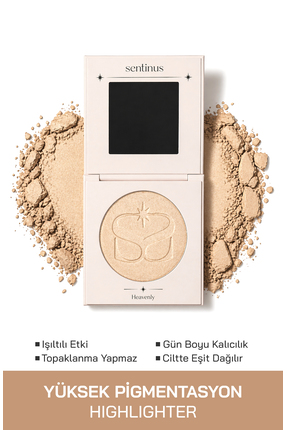 Sentinus Heavenly Highlighter | Şampanya Işıltılı Aydınlatıcı | Preslenmiş Pu...