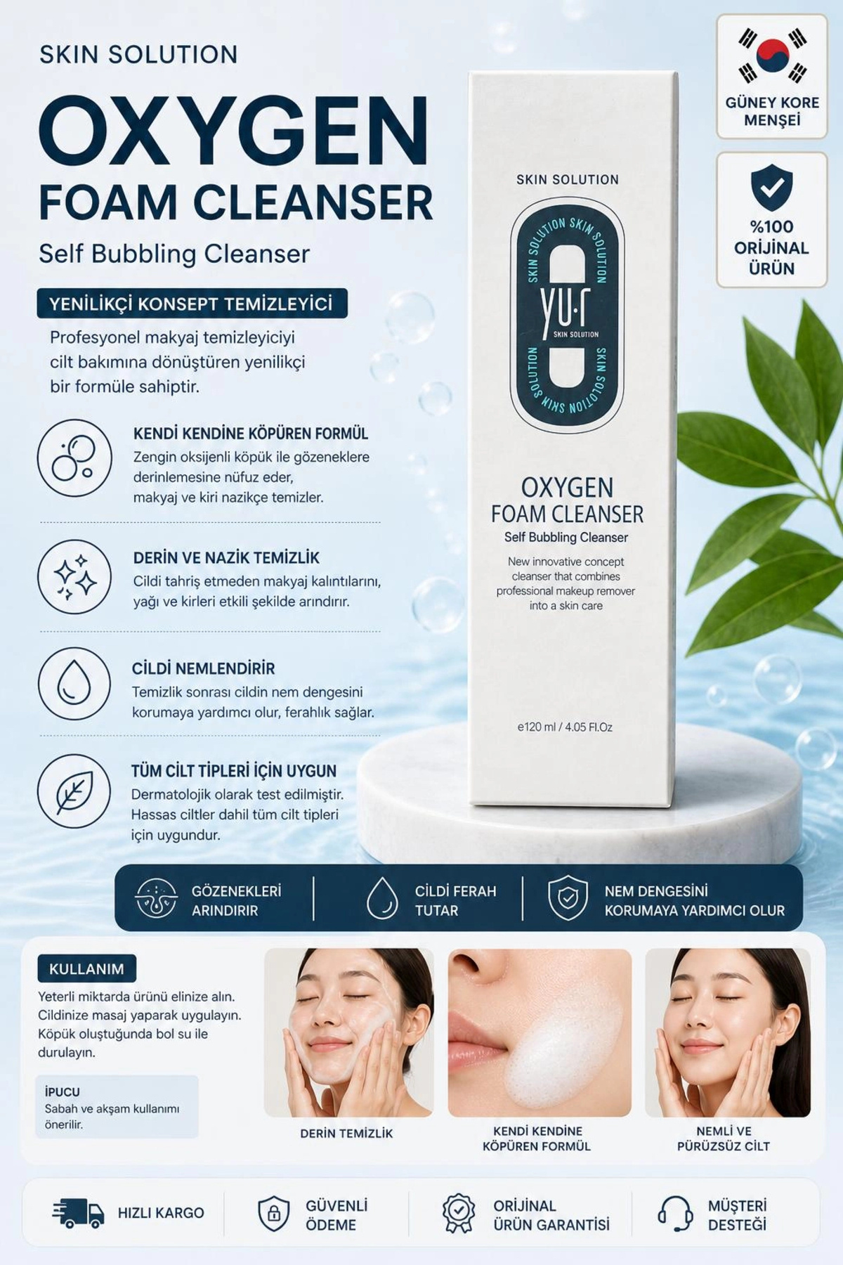 Yu.R Skin Solution Oxygen Foam Cleanser 120ml - Fiyatı, Yorumları
