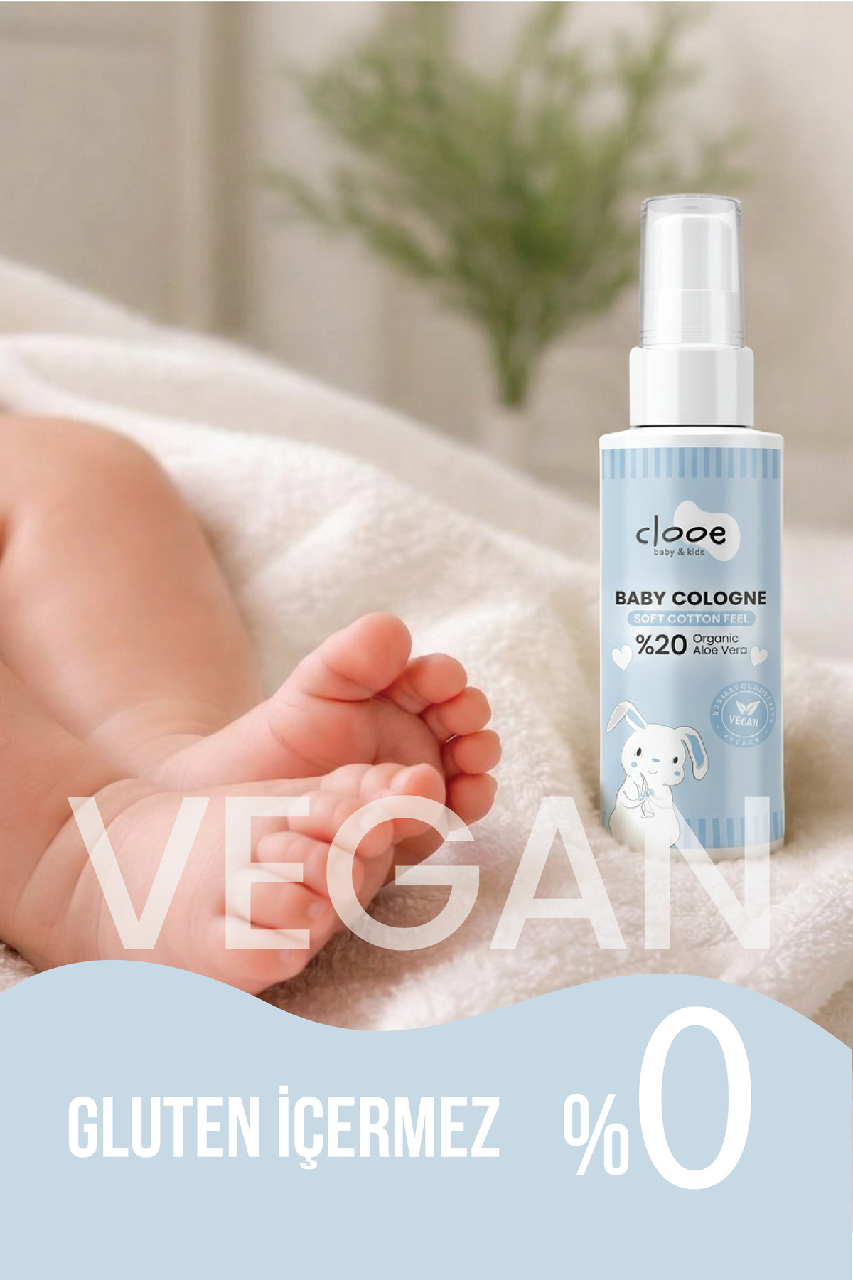 Vegan Organik Aloe Vera Özlü Yatıştırıcı Nemlendirici Pamuksu Bebek Kolonyası 6'lı Avantajlı Seti — PKA026 — تصویر 2 از 7