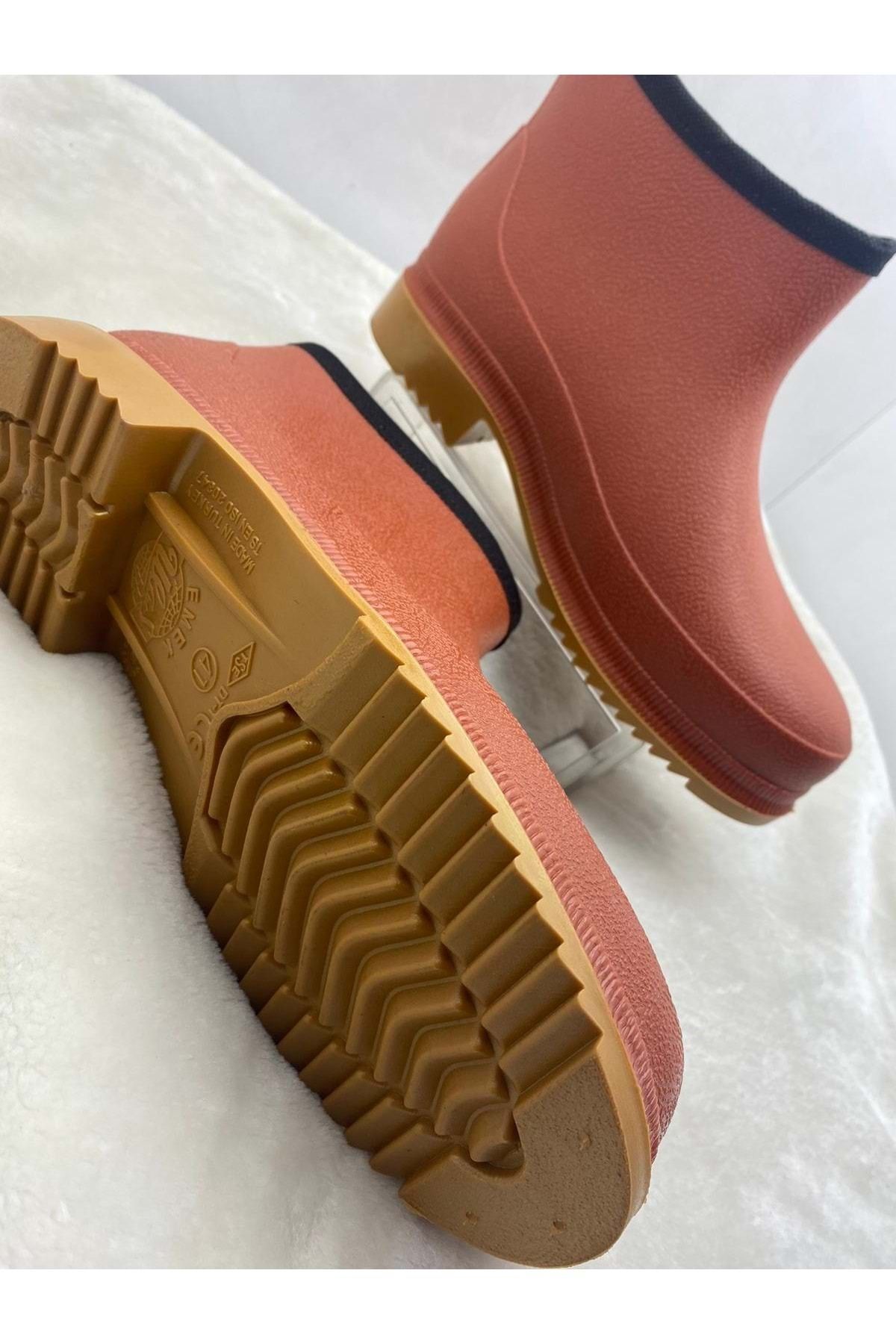ÇİĞDEM KUNDURA Ulaş Turuncu Krep Bahçe Kısa Lastik Çizme Unisex görsel 6