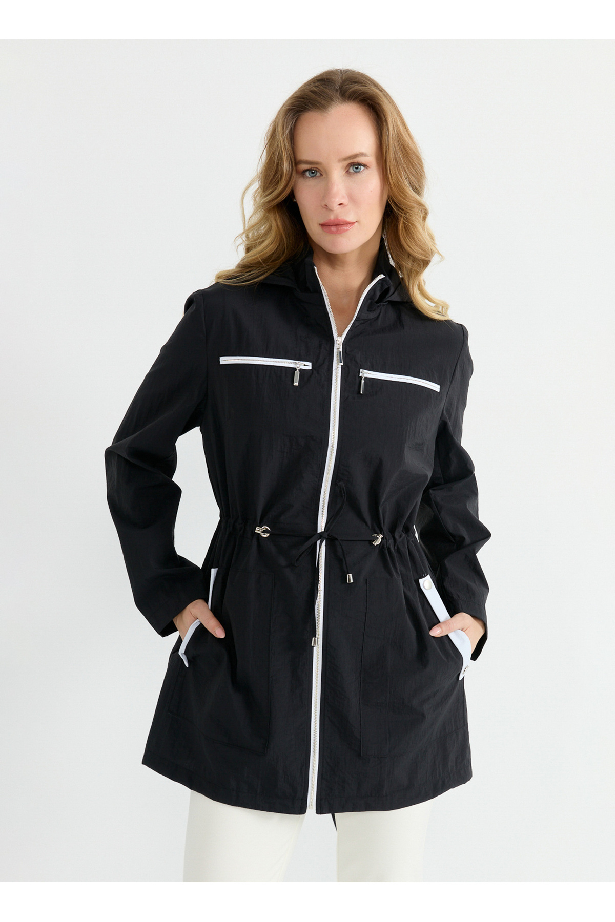 Selen Siyah Kadın Trençkot 26YSL9578 görsel 2