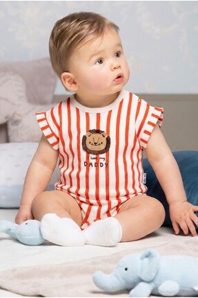 mandalinsbaby ASLAN DETAYLI ÇİZGİLİ BEBEK TULUM