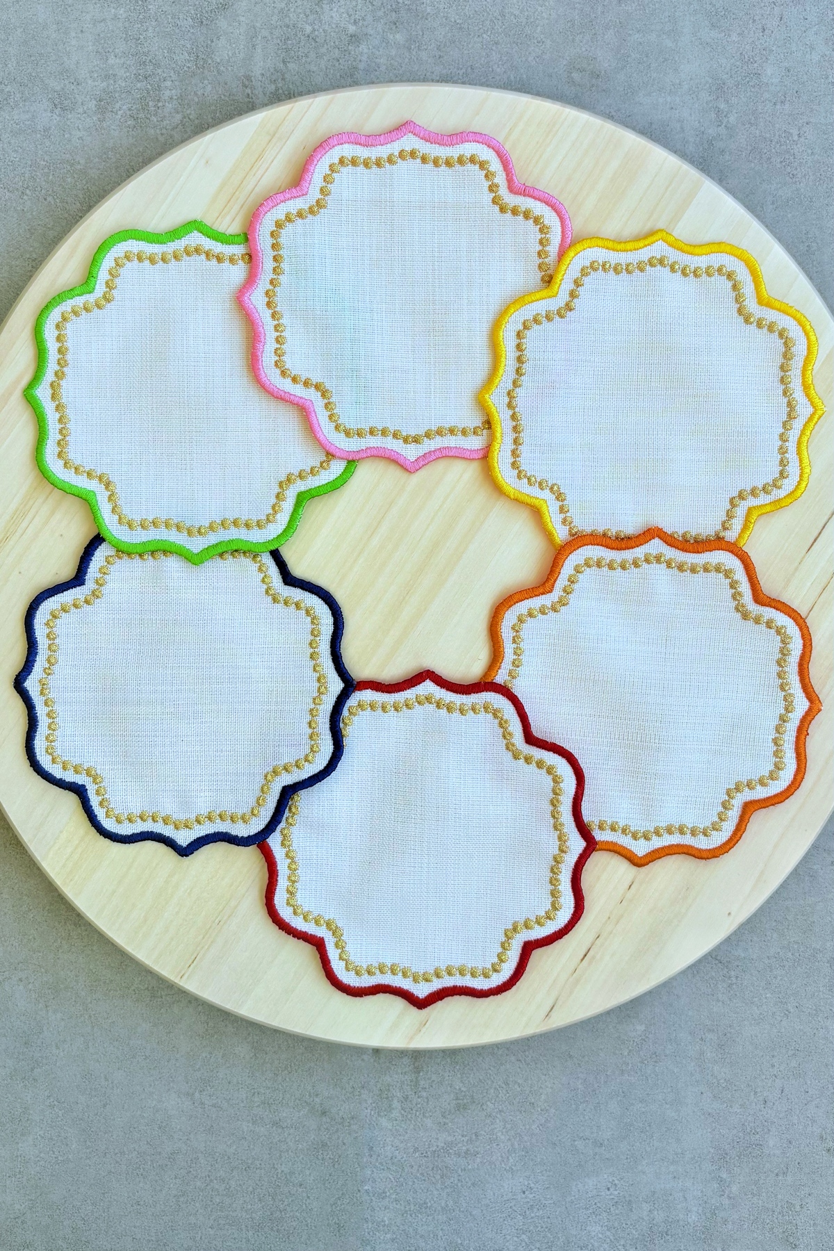 Glitter Presentation Napkin, Cocktail Napkin, Coffee Side Presentation, Embroidered Presentation Napkin 6pcs
