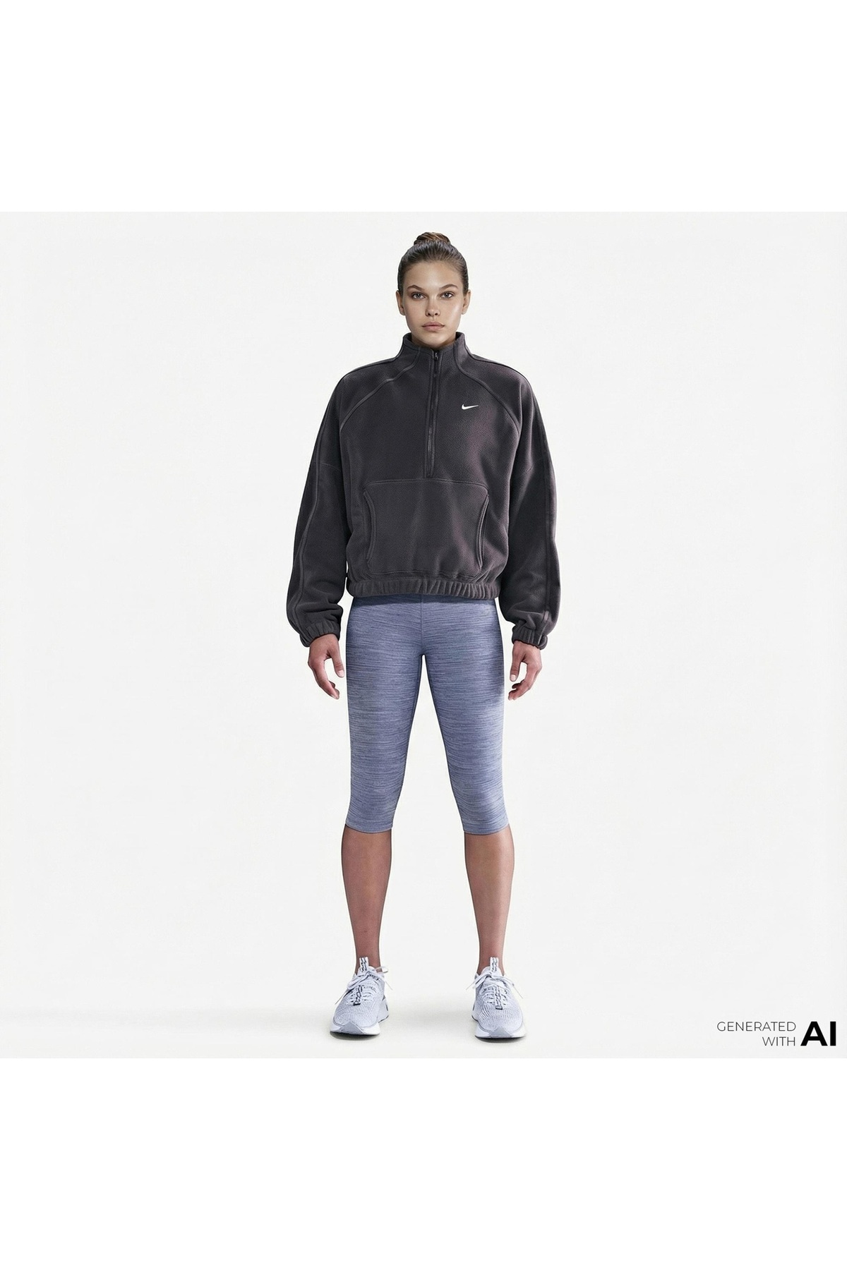 Nike Sportswear Therma-Fit Half-Zip Polar OVERSIZE Kadın Sweatshirt-SPORTXSTORE görsel 5