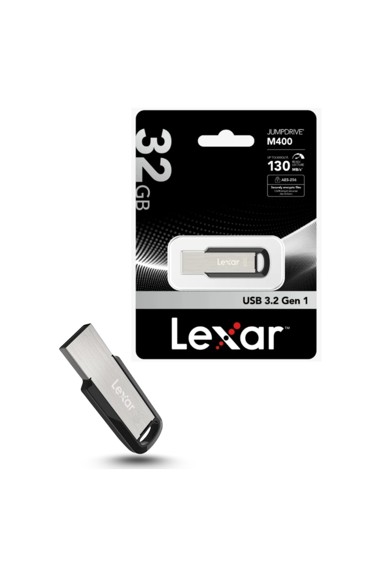 Lexar 32Gb M400 Metal USB 3.2 Gen1 Flash Memory 130Mb/S 5 Years
