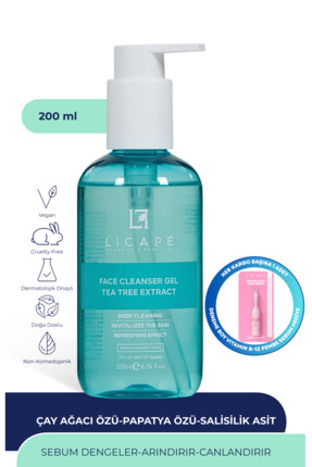 Licape Çay Ağacı Özlü Yüz Temizleme Jeli 200 ml