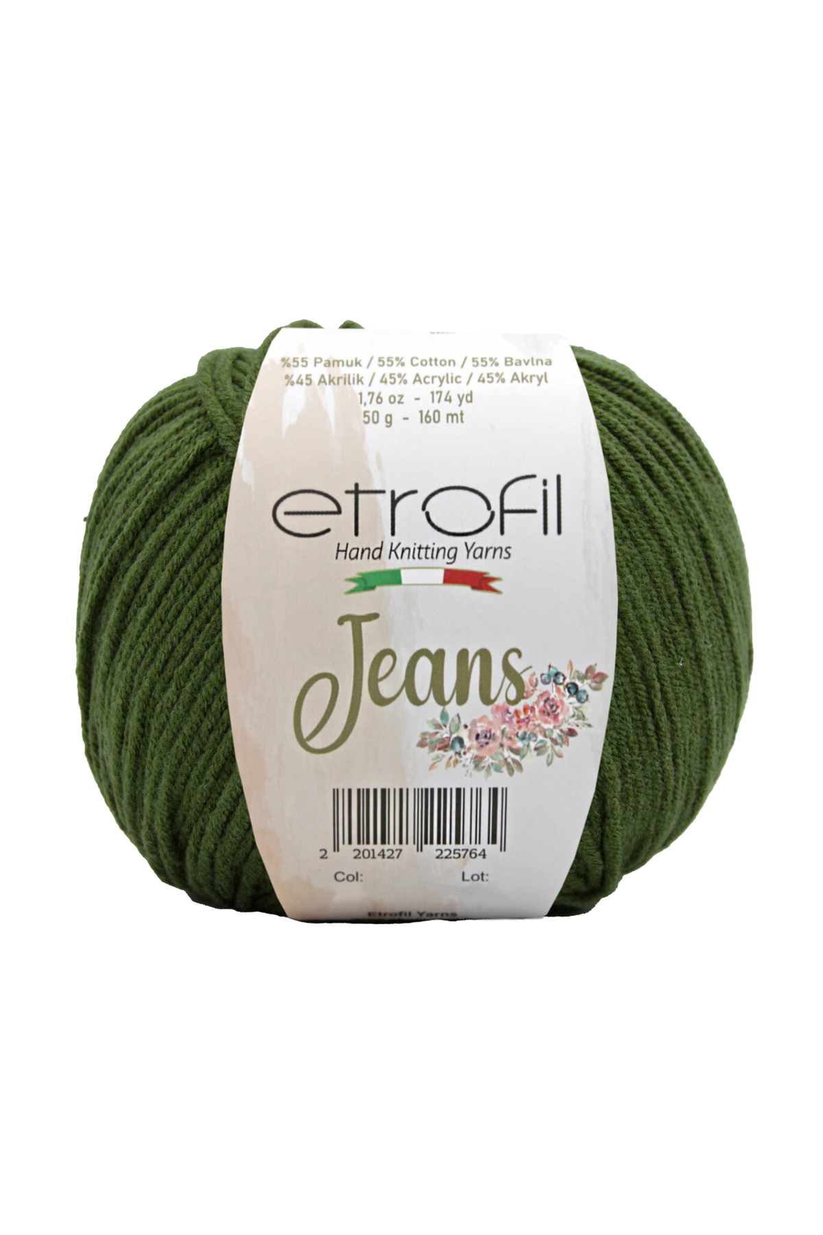 Jeans Knitting Rope Mold Green 55% Cotton 45% Acrylic 50g 160m (026)
