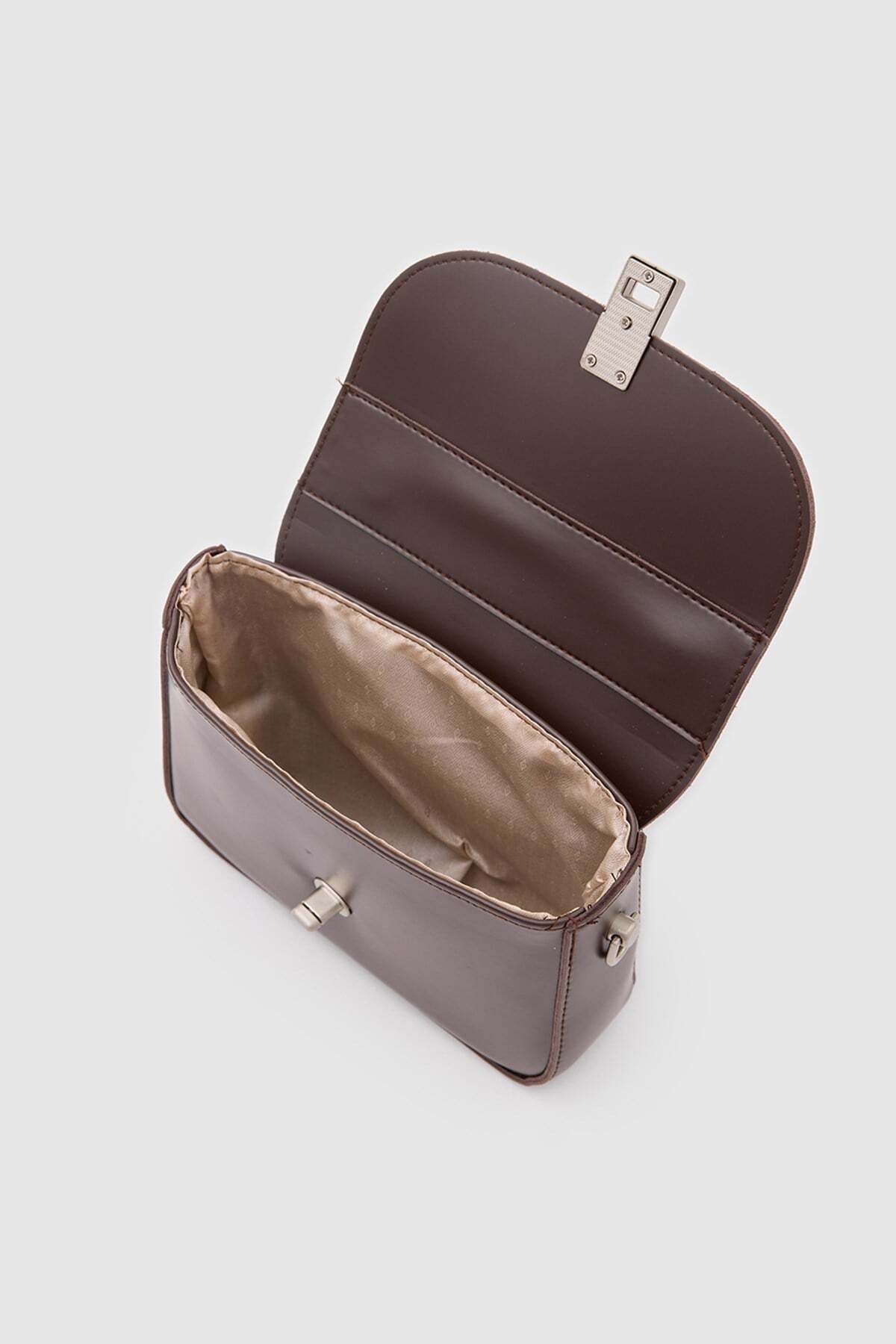 Shule Bags Cobble Small Çapraz Çanta Kahve görsel 8