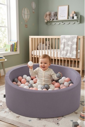 Wellgro Bubble Pops Gri Sünger Top Havuzu -gri/pembe/beyaz Top