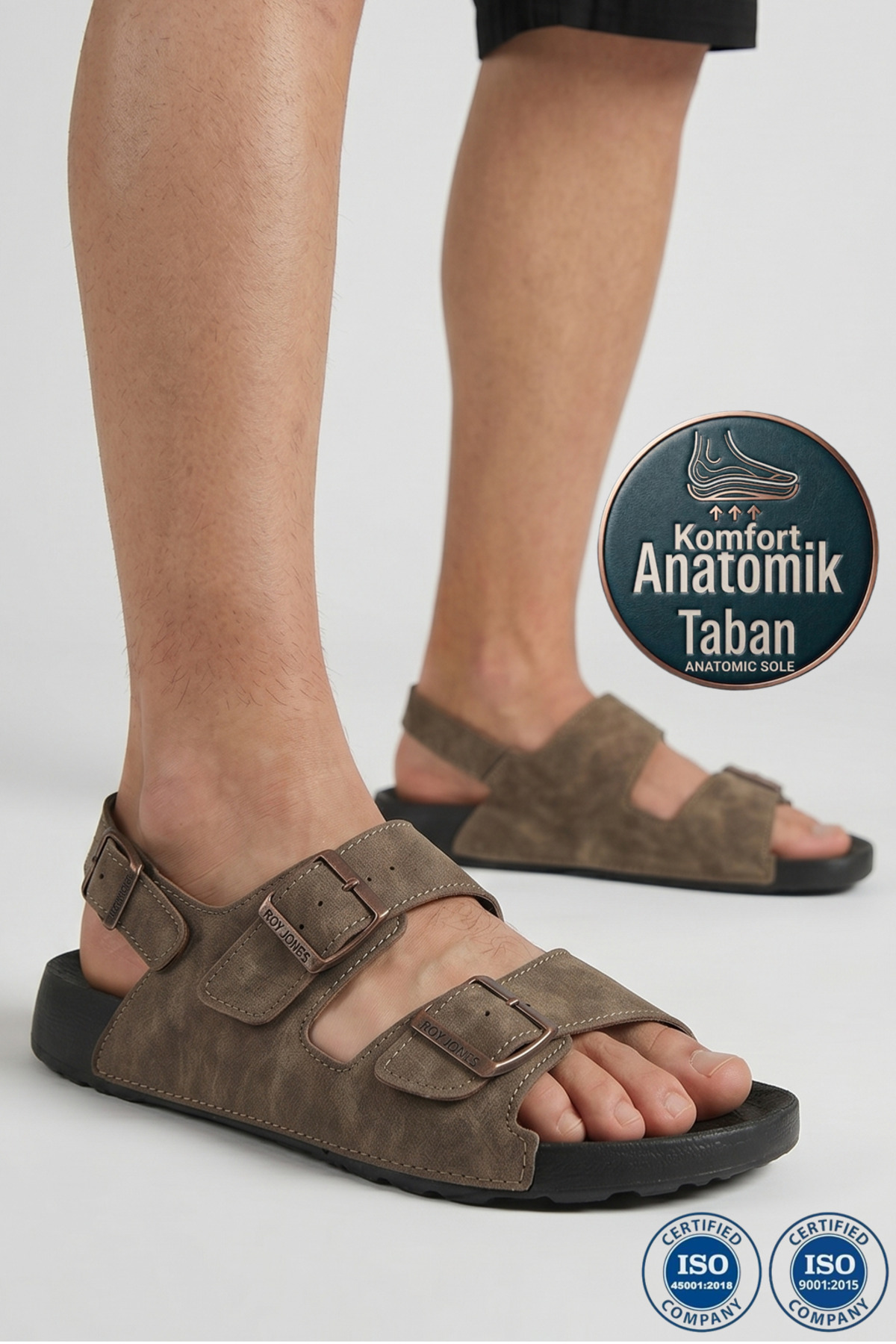 Roy Jones Barcelona Urban Sandals Rahat Yumuşak Tabanlı Trend Model Erkek Sandalet Terlik