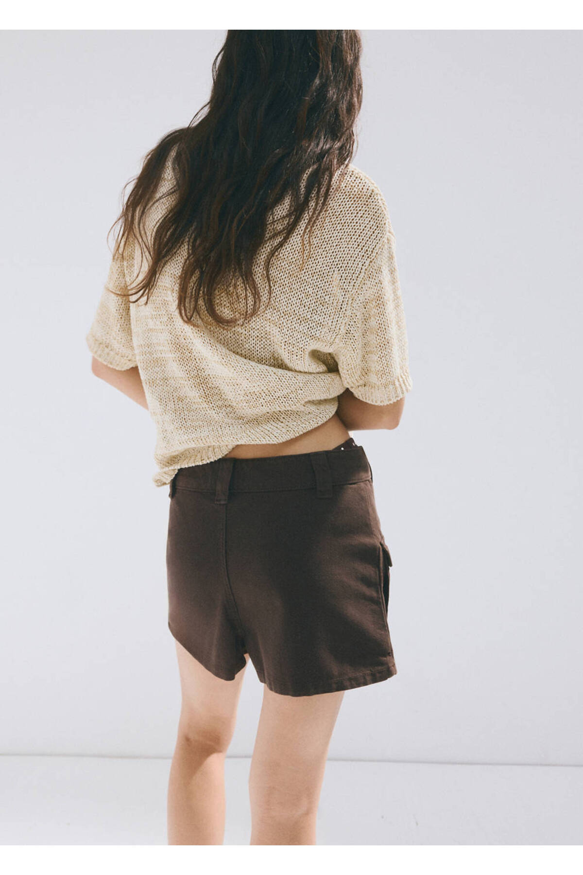 MANGO  Short-sleeved heathered knit sweater - Görsel 4