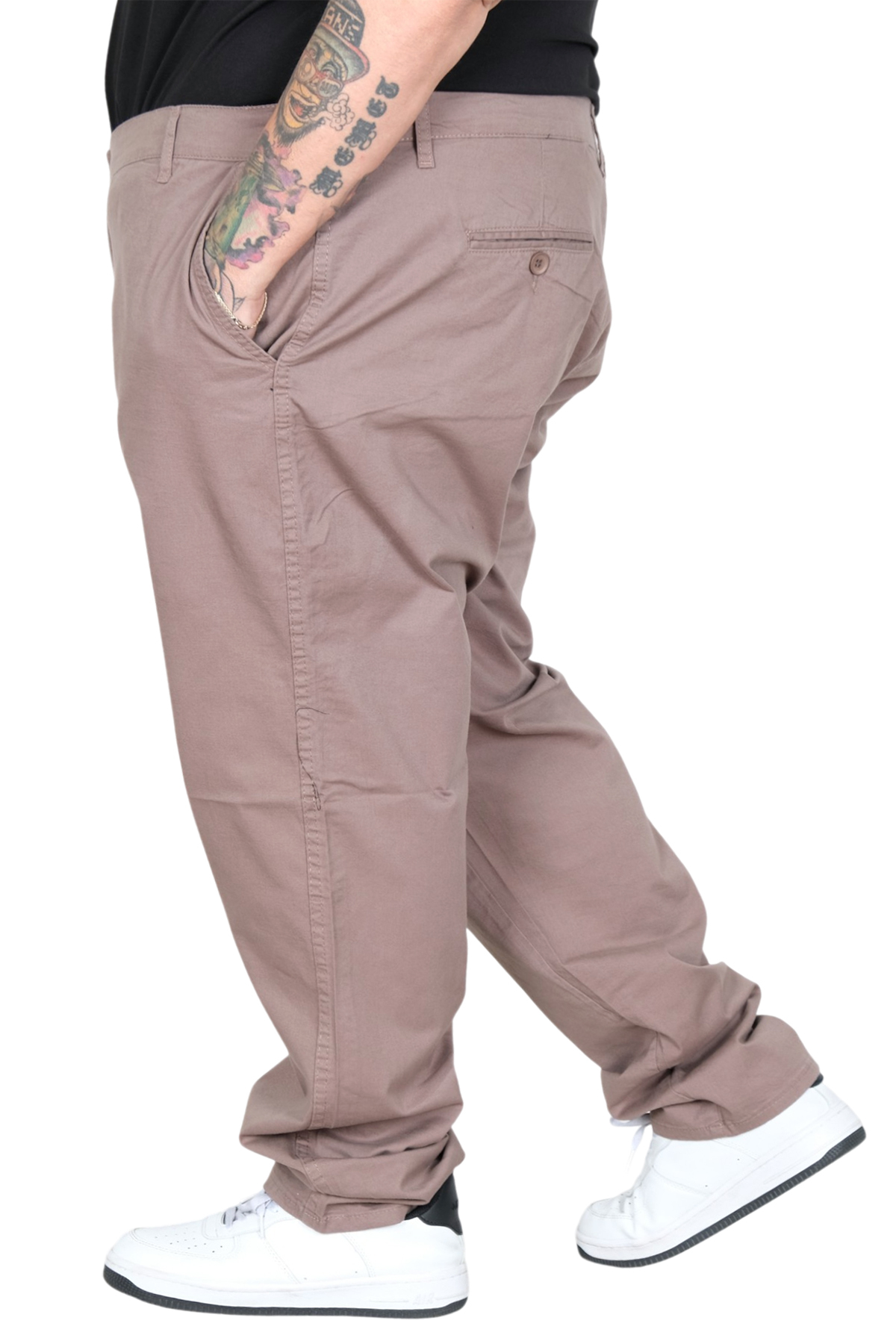 ModeXL Mode XL Büyük Beden Erkek Pantolon Keten Milano 20850 Toprak görsel 2