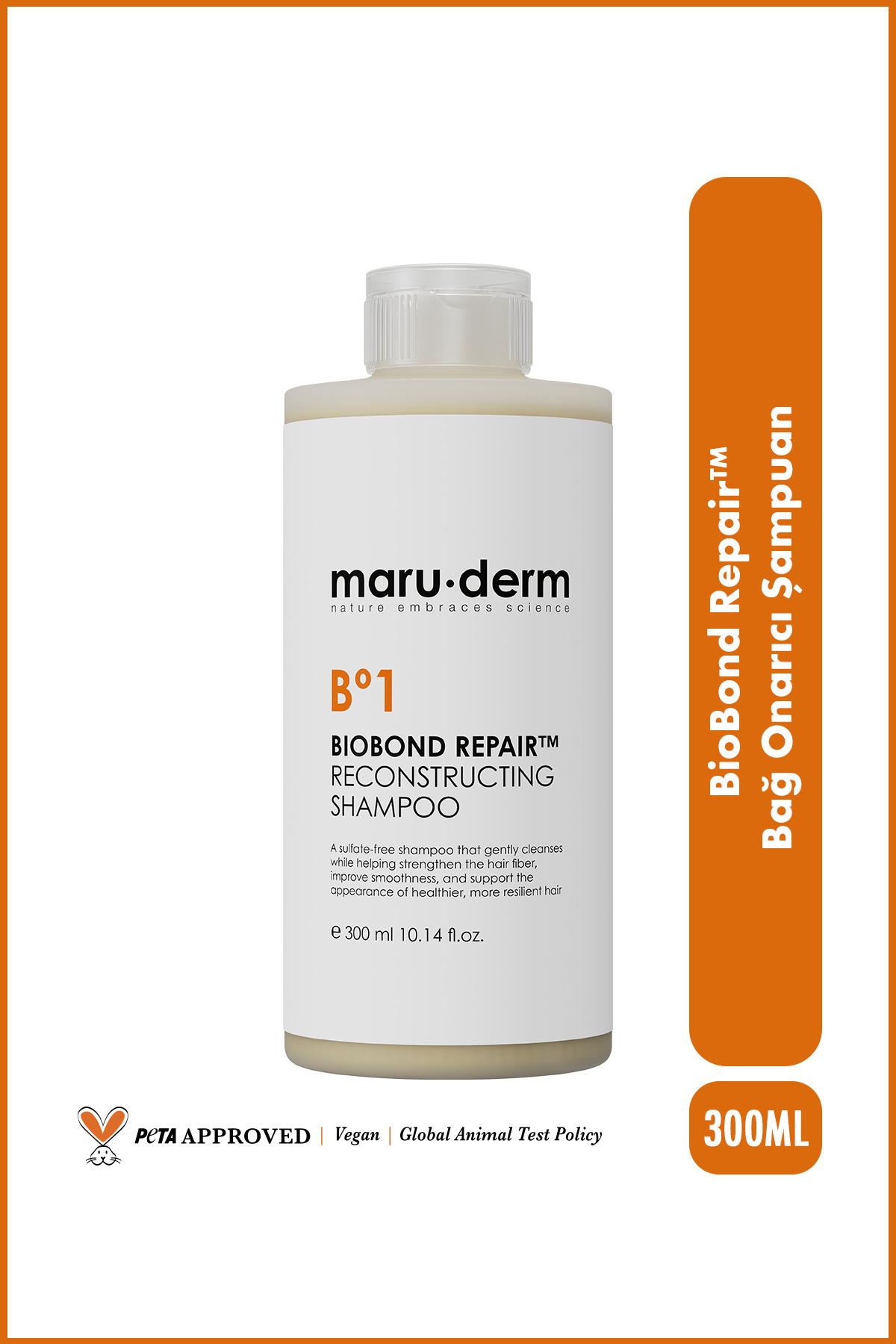 Maru.Derm BioBond Repair™ Bağ Onarıcı Şampuan – Bağ Güçlendirici ve Yenileyici Saç Bakım Şampuanı 300 ML — 8682397033414