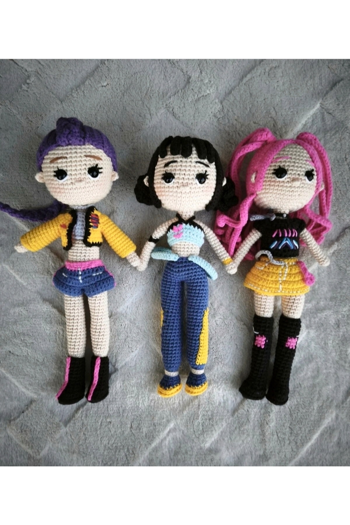MİNOHOUSE Amigurumi K-Pop Demon Hunters Mira Rumi Zoey 3lü