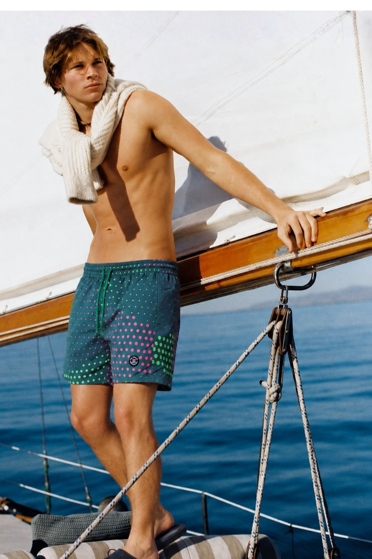 Madmext Dot Patterned Green Swim Shorts 2950