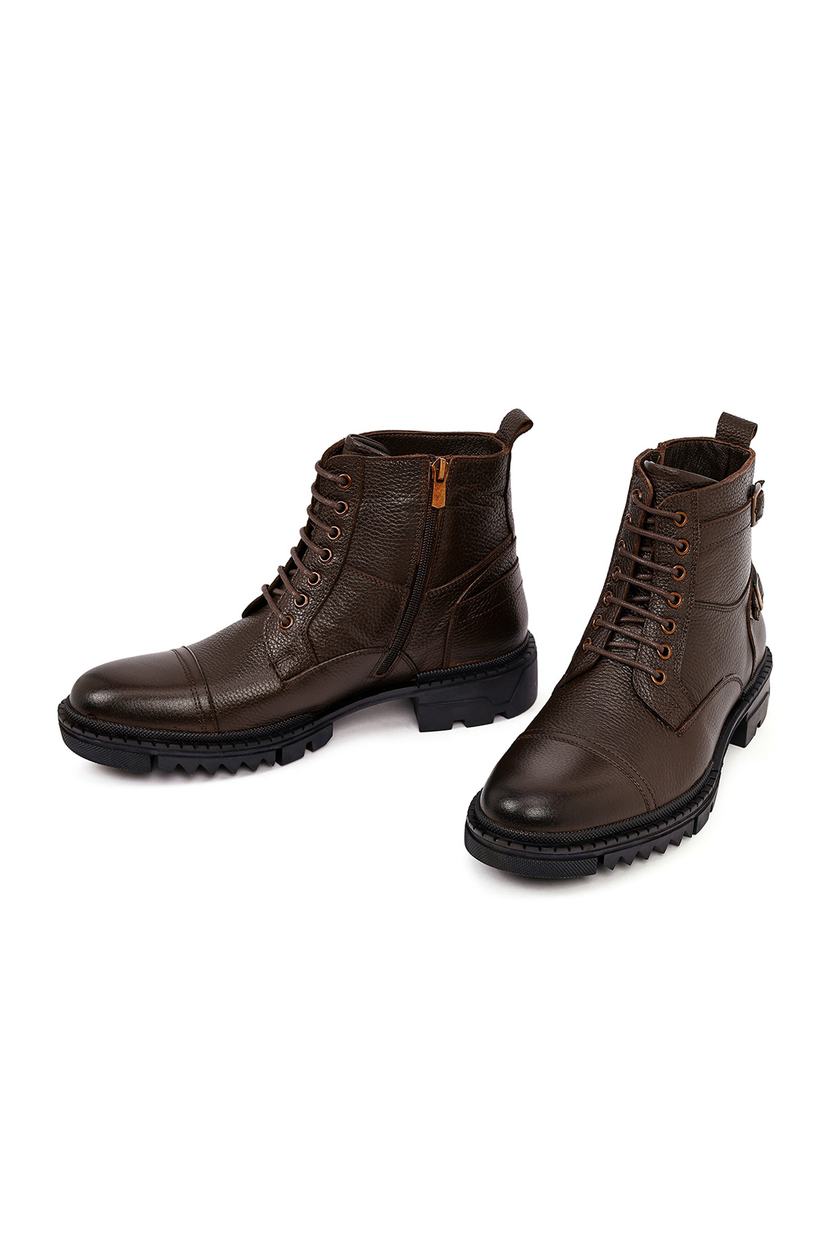 Derimod Erkek Kahverengi Bağcıklı Deri Casual Postal Bot 25WFD6201FT görsel 4