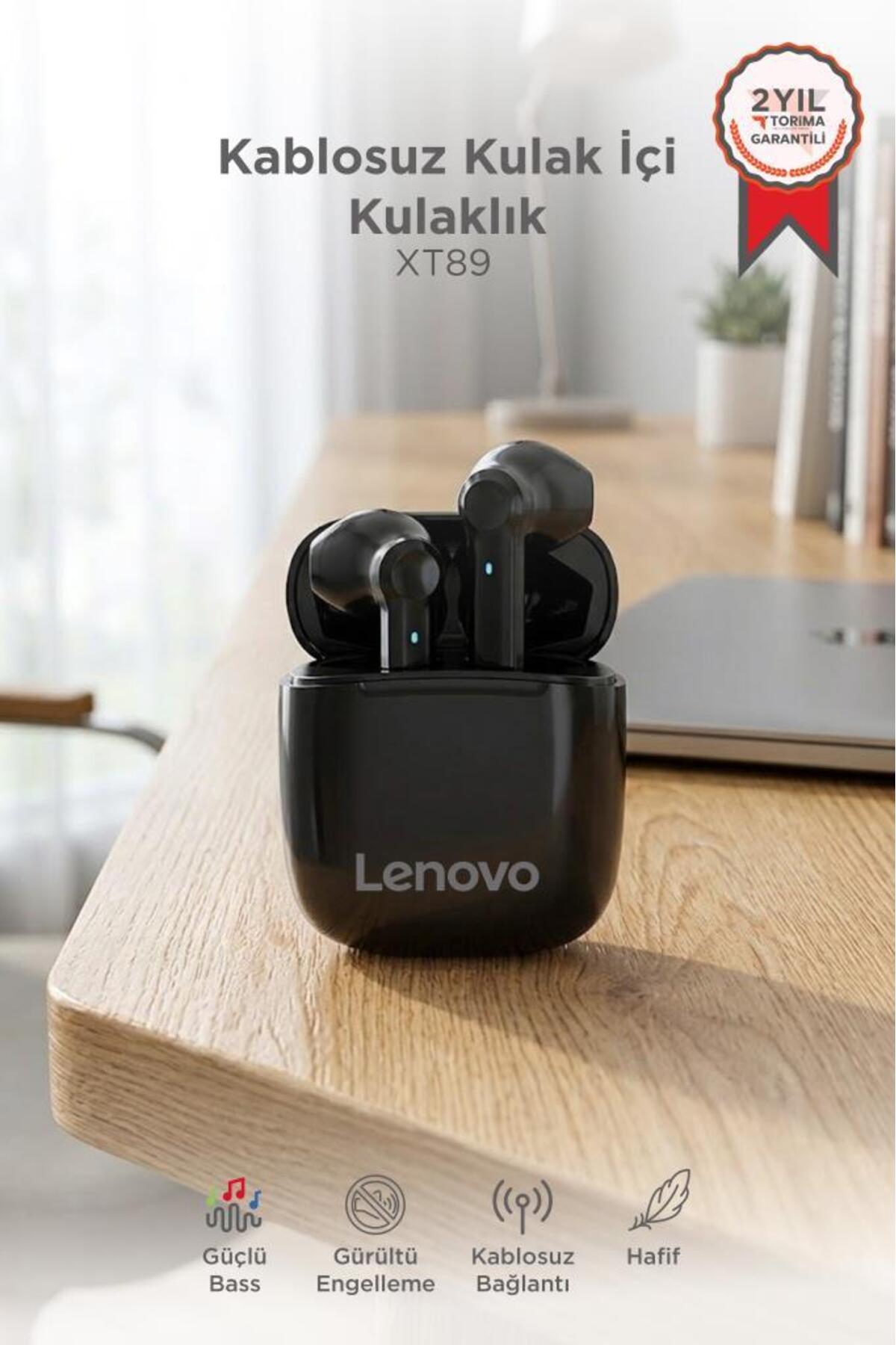 LENOVO Bluetooth Kulaklık Kulak İçi Kablosuz Kulaklık XT89 Siyah