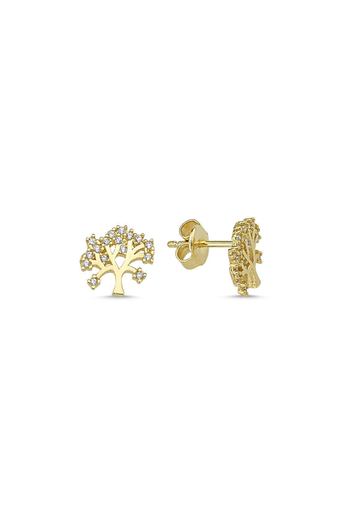 Sembol Gold Altın Hayat Ağacı Küpe İğne