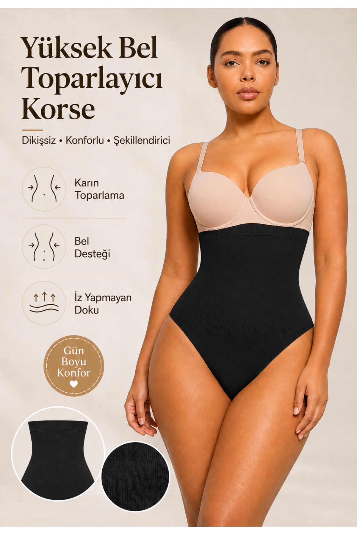 Women's Seamless Corset High Waist Effect String - Anti-Slip & Wrap Underwear 1025