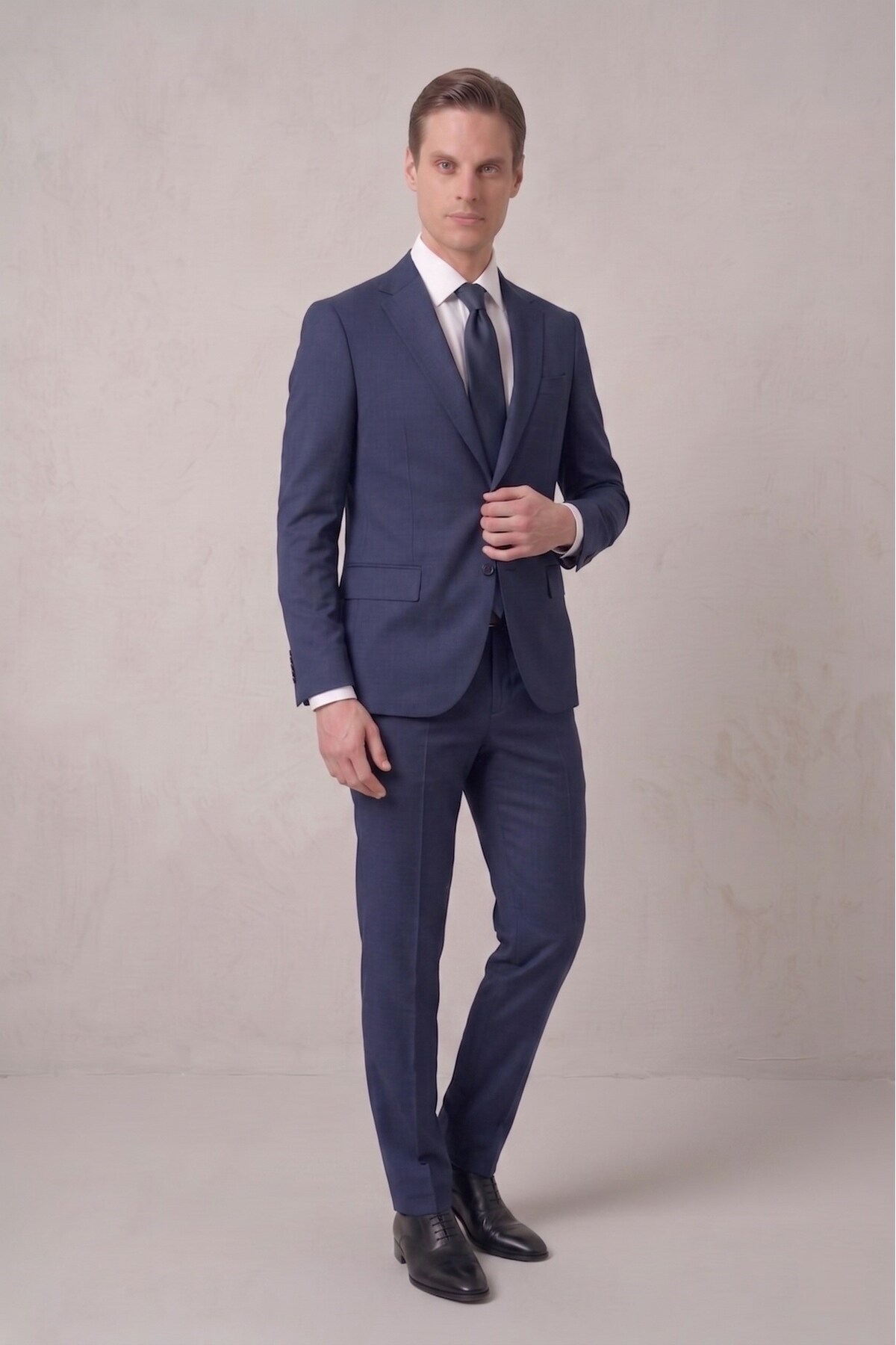 Efor Slim Fit Klasik Mono Yaka Klasik Lacivert Takım Elbise Tk 2021 görsel 3