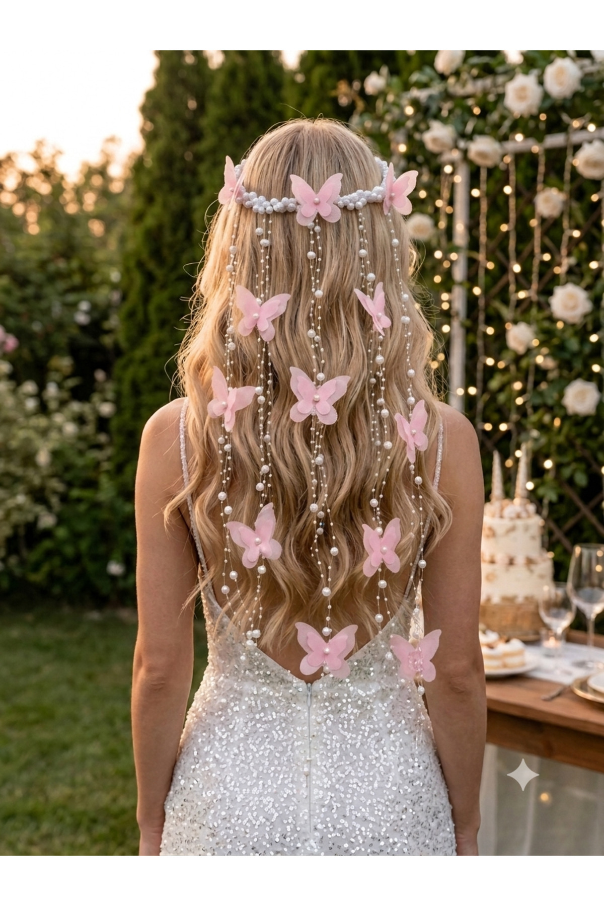 Refika hanging Pearl 3D butterfly Bowtie graduation crown bride ,wedding, bridesmaid,engagement,puerperal,party crown,hair accessory , children's crown