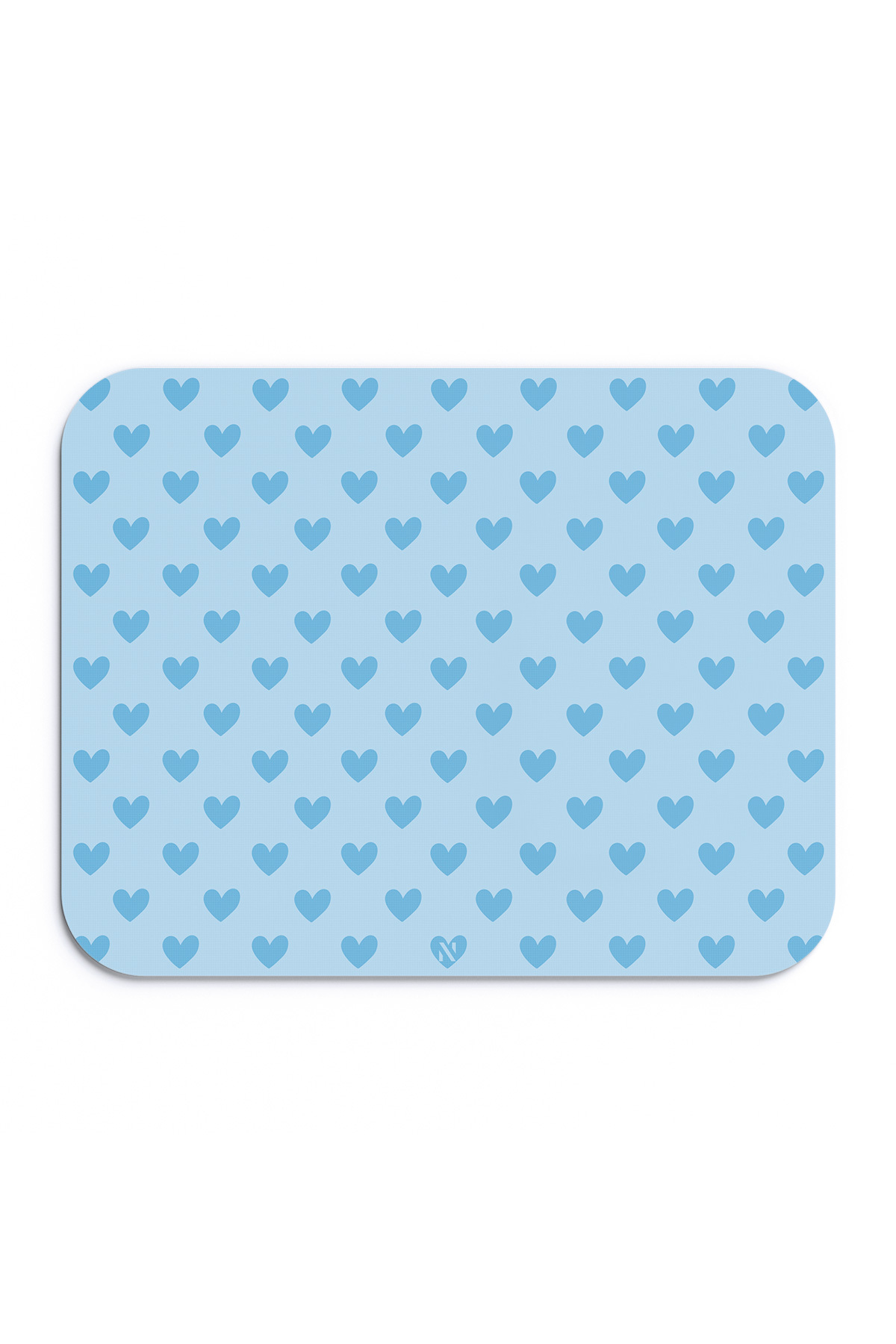 Ergonomic Mouse Pad with Blue Heart Pattern, Anti-Slip Surface Ideal for Home and Office Use