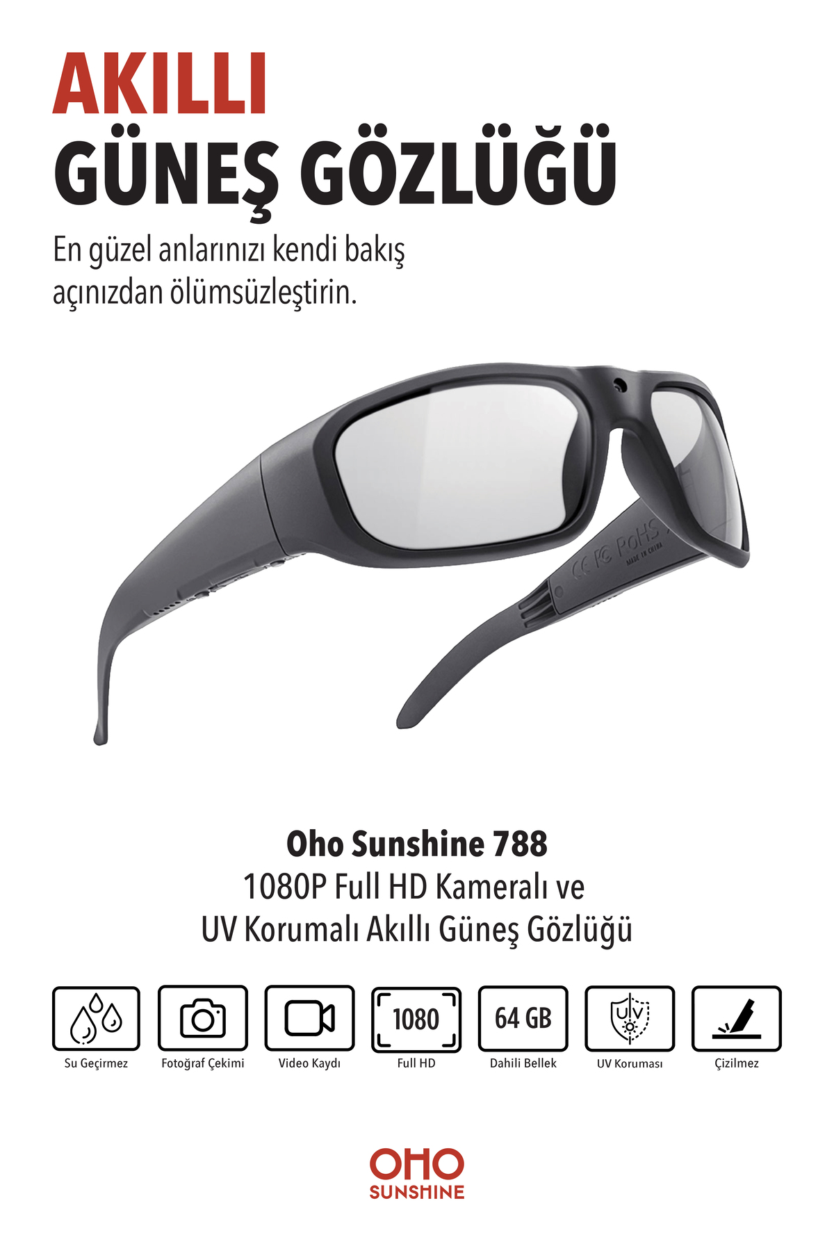 OhO sunshine 788 1080P Video & Fotoğraf Çekme Özellikli UV