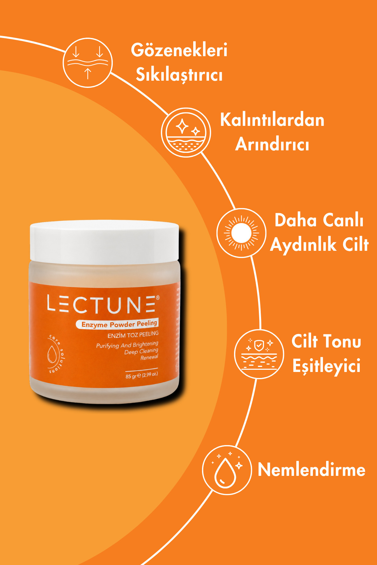Enzim Toz Peeling Cilt Temizleyici | Arındırıcı Aydınlatıcı Aktif Tanecikli Yenileyici | 85 gr — LECPP108 — تصویر 6 از 7