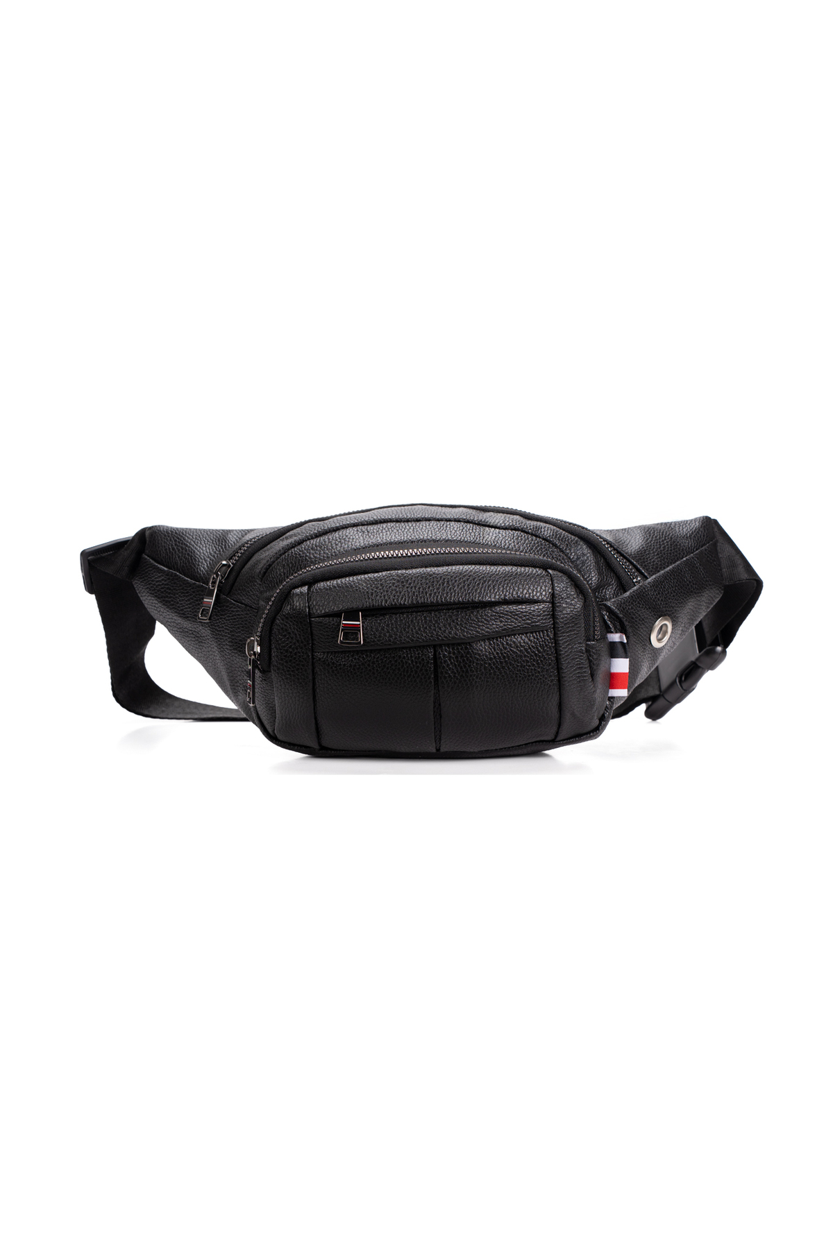 NEWISH POLO ACCESSORIES Unisex Siyah Suya Dayanıklı Suni Vegan Deri Kulaklık Girişli Bel Ve Omuz Çantası Freebag görsel 2