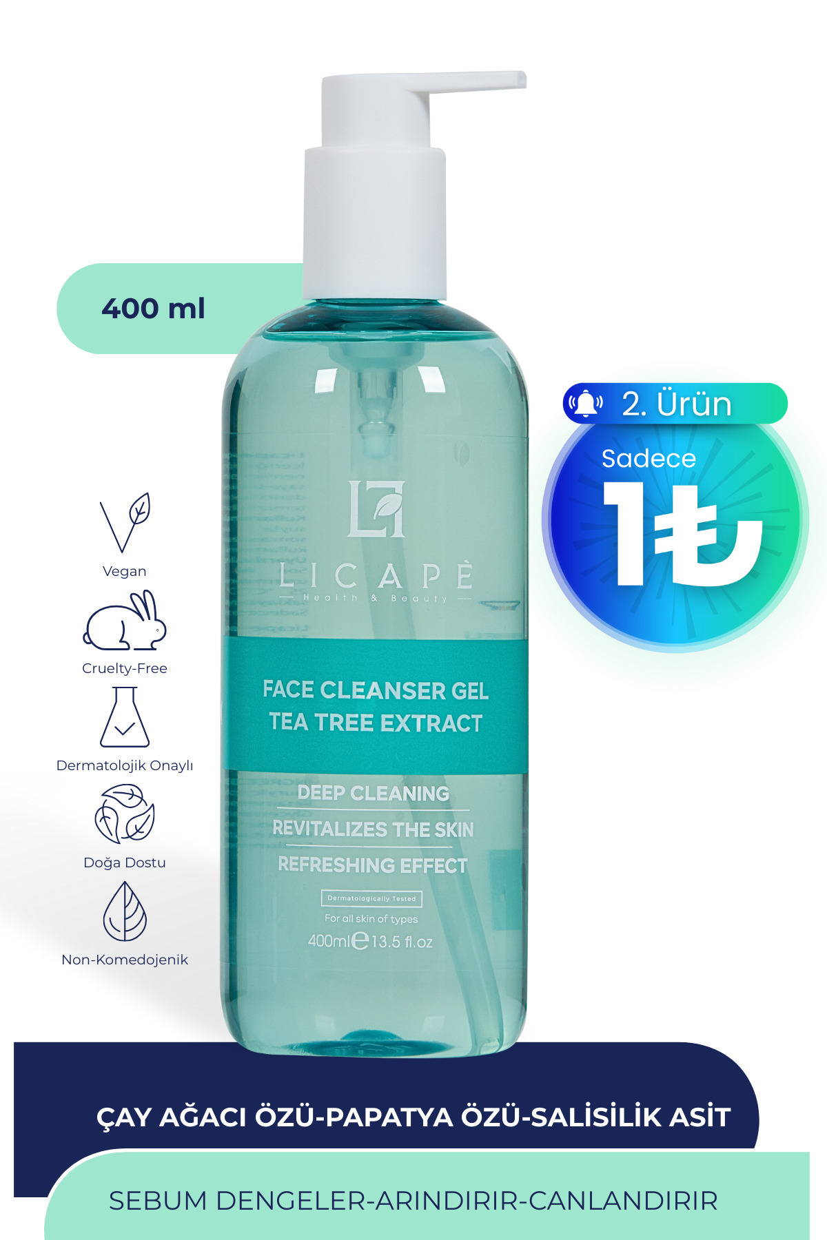 Çay Ağacı Özlü Yüz Temizleme Jeli 400ml