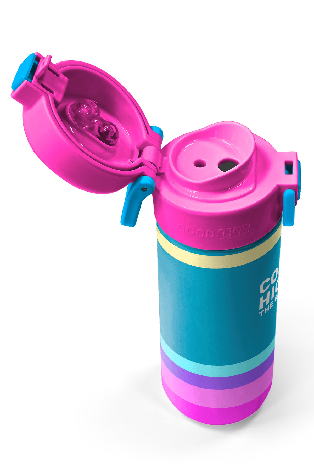 Kids Pembe Pastel Renkli Pipetli ve Direkt İçim Çelik Termos 500 ml 31960