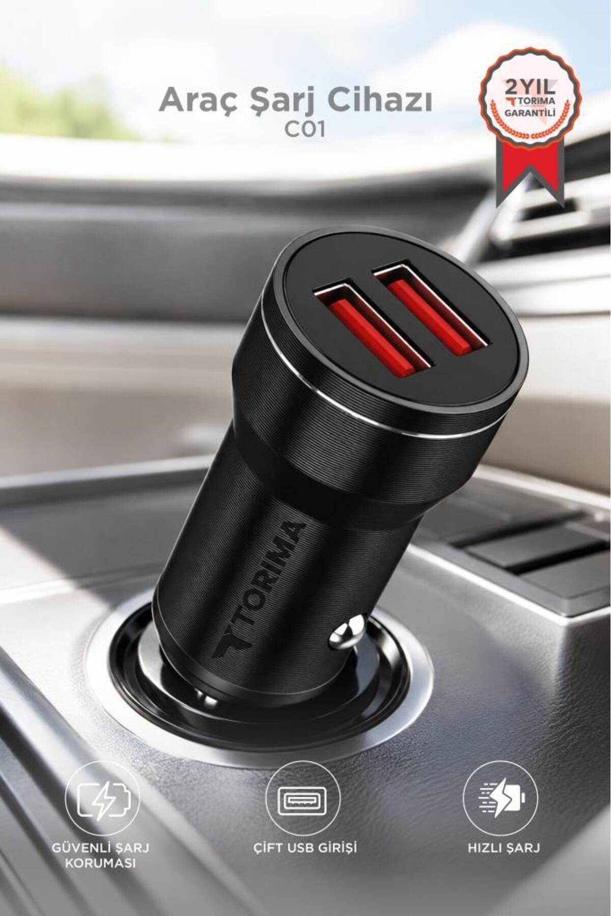 ★chariyama 2点おまとめ Torima Araç Şarj Cihazı 2 Usb Portlu Transmitter C01 Siyah