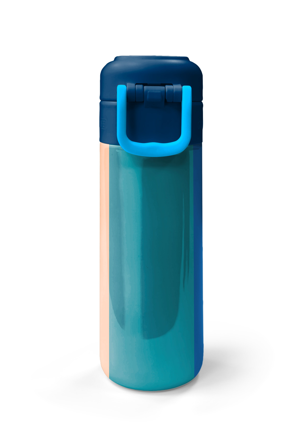 Kids Renkli Çizgili Desenli Pipetli ve Direkt İçim Çelik Termos 500 ml 31879