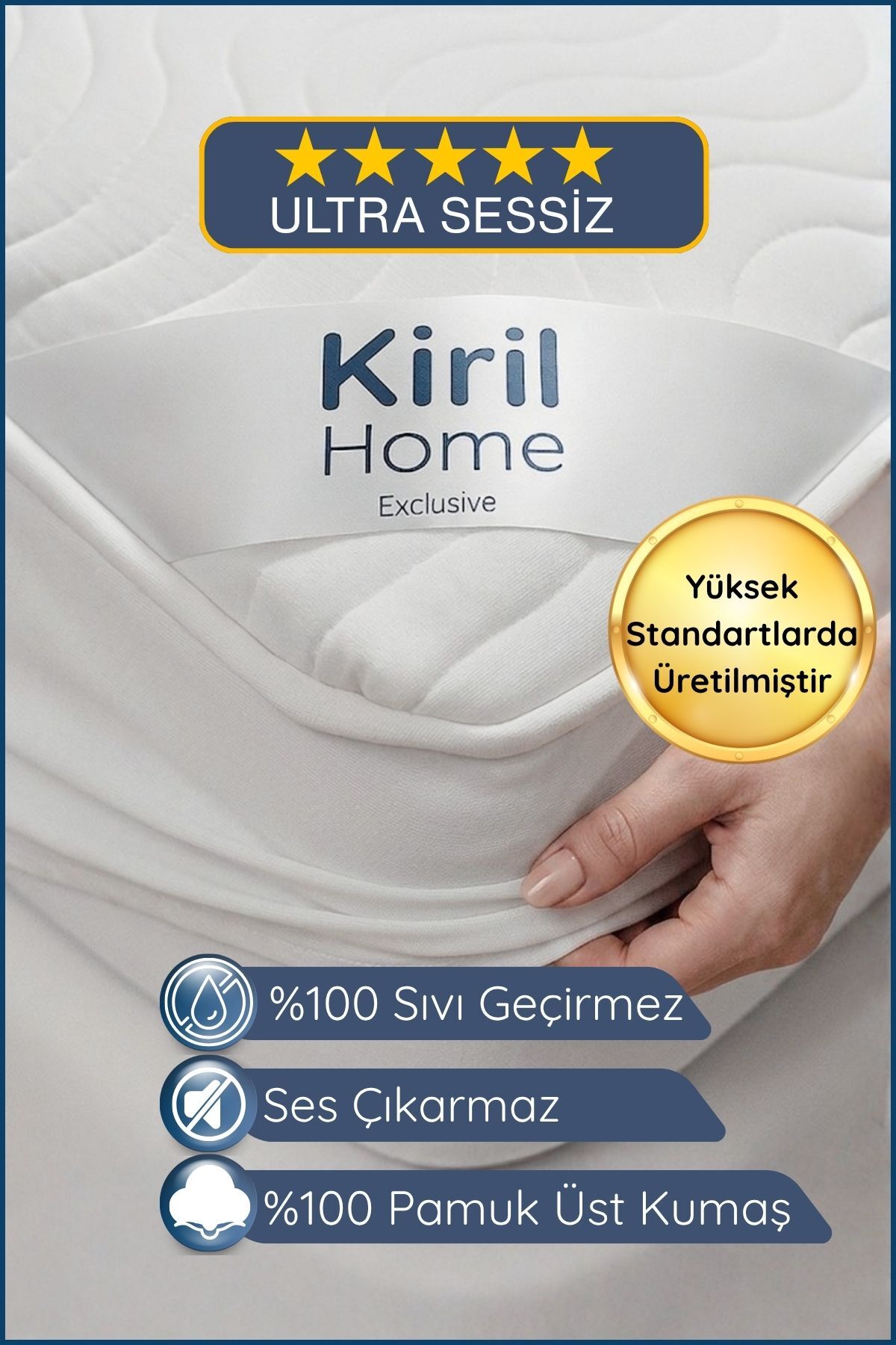 Premium Plump Liquid-Proof Mattress Mattress Mattress | 100% Cotton Finish | Ultra-Silent | Full Edge | Soft