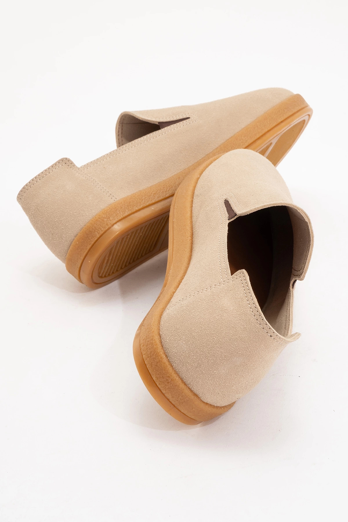 by selvi Lukka Shoes Mira Erkek Bej Deri Tozu Lastikli Ayakkabı görsel 4