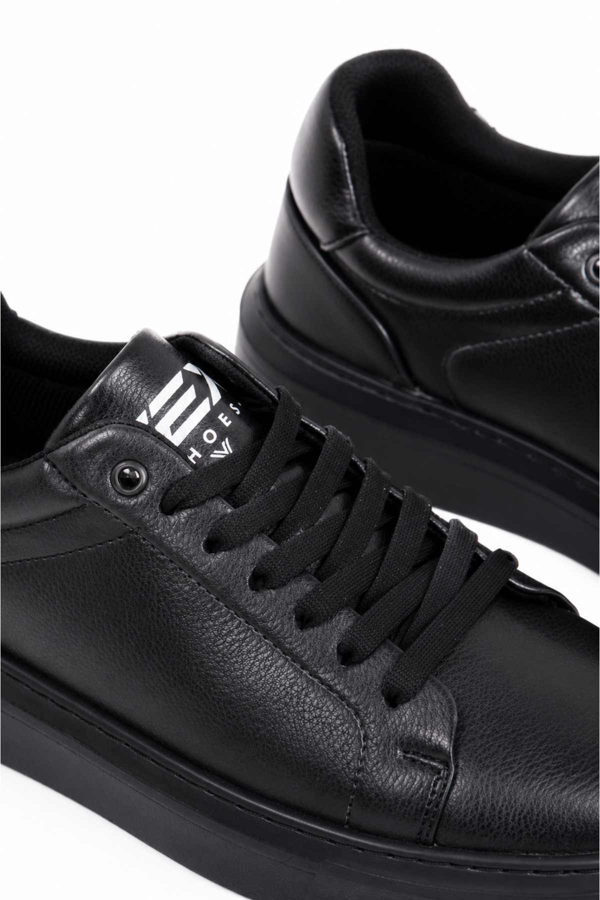 TROVIX Premium Siyah Erkek Sneaker, Suni Deri, Siyah EVA Taban görsel 5