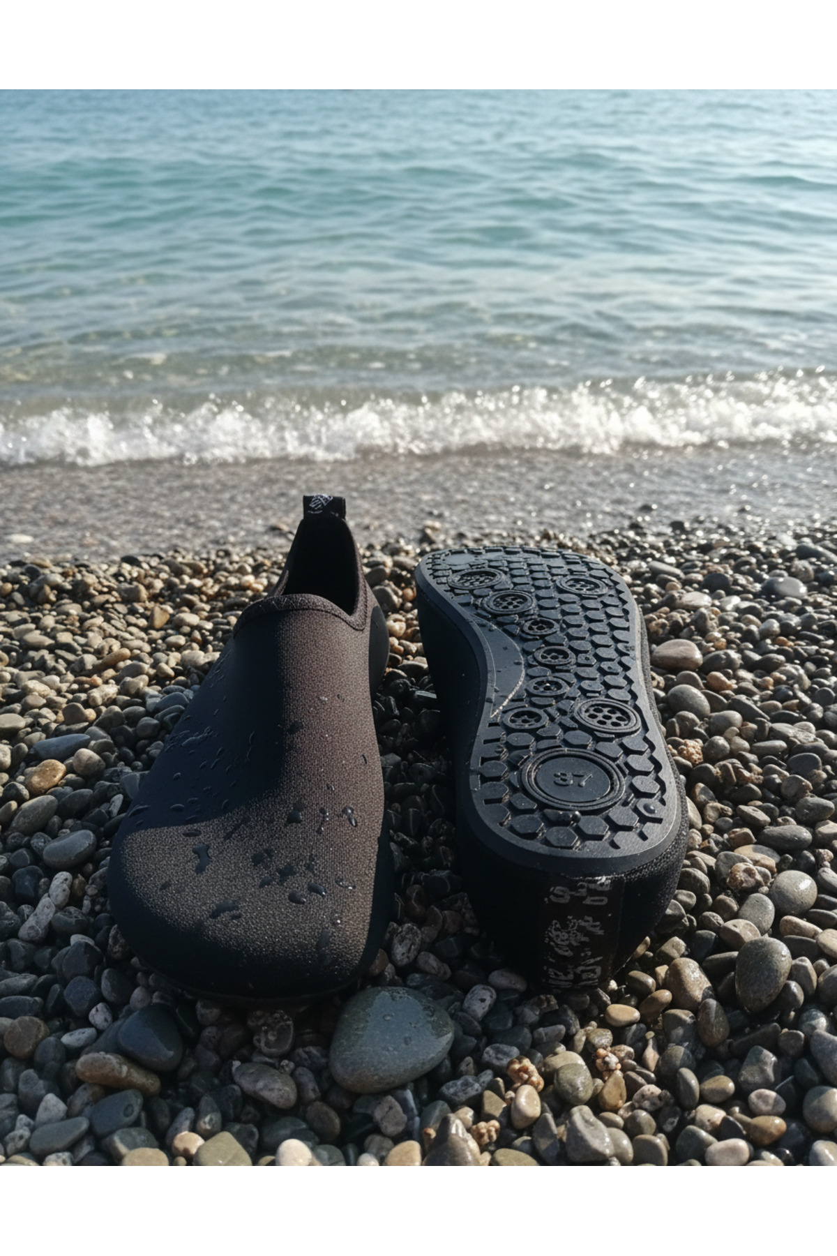 Sea&Blue Siyah Kaymaz Tabanlı Deniz Ayakkabısı - Esnek Plaj ve Havuz Ayakkabısı - Deniz Patiği görsel 4