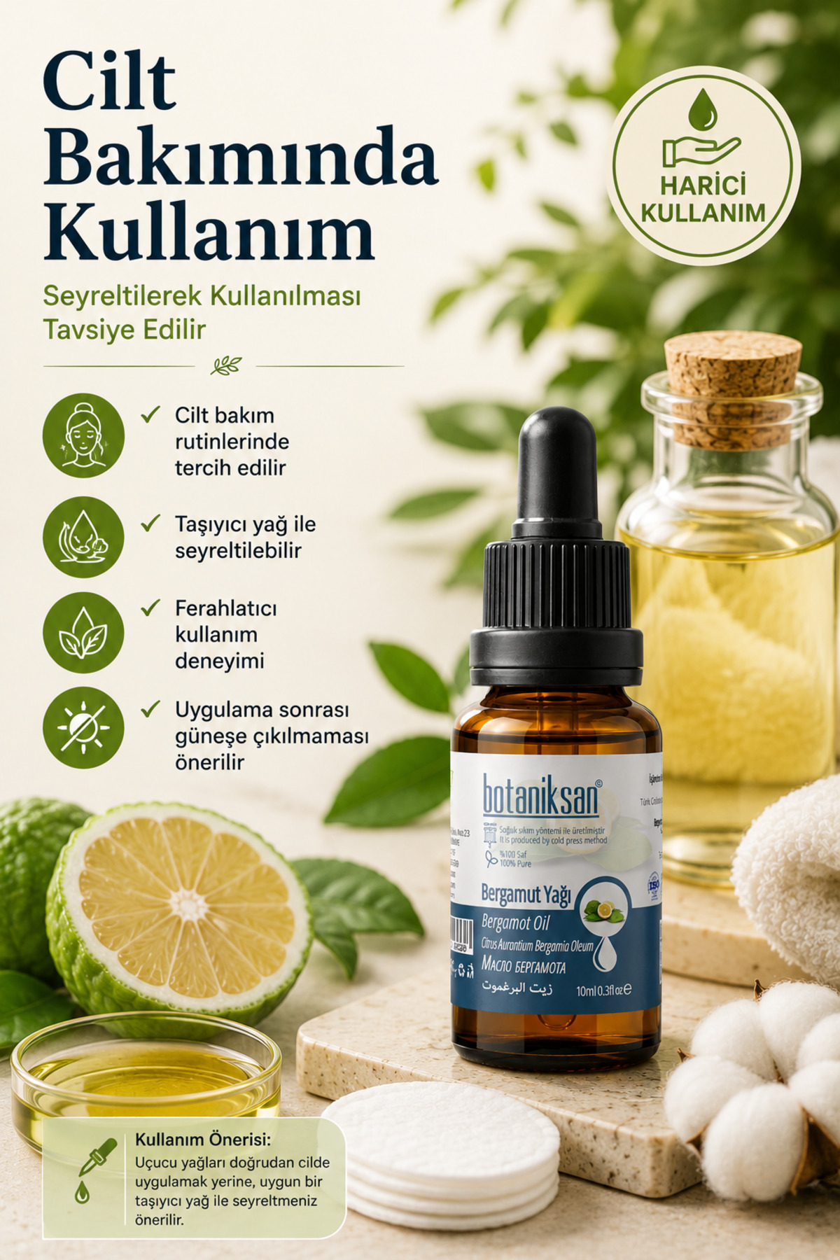 Bergamot Yağı 10ml Gıdaya Uygun Saf Soğuk Sıkım Çaya Katılabilen Uçucu Yağ — BERGAMOT YAĞI 10ML — تصویر 4 از 8