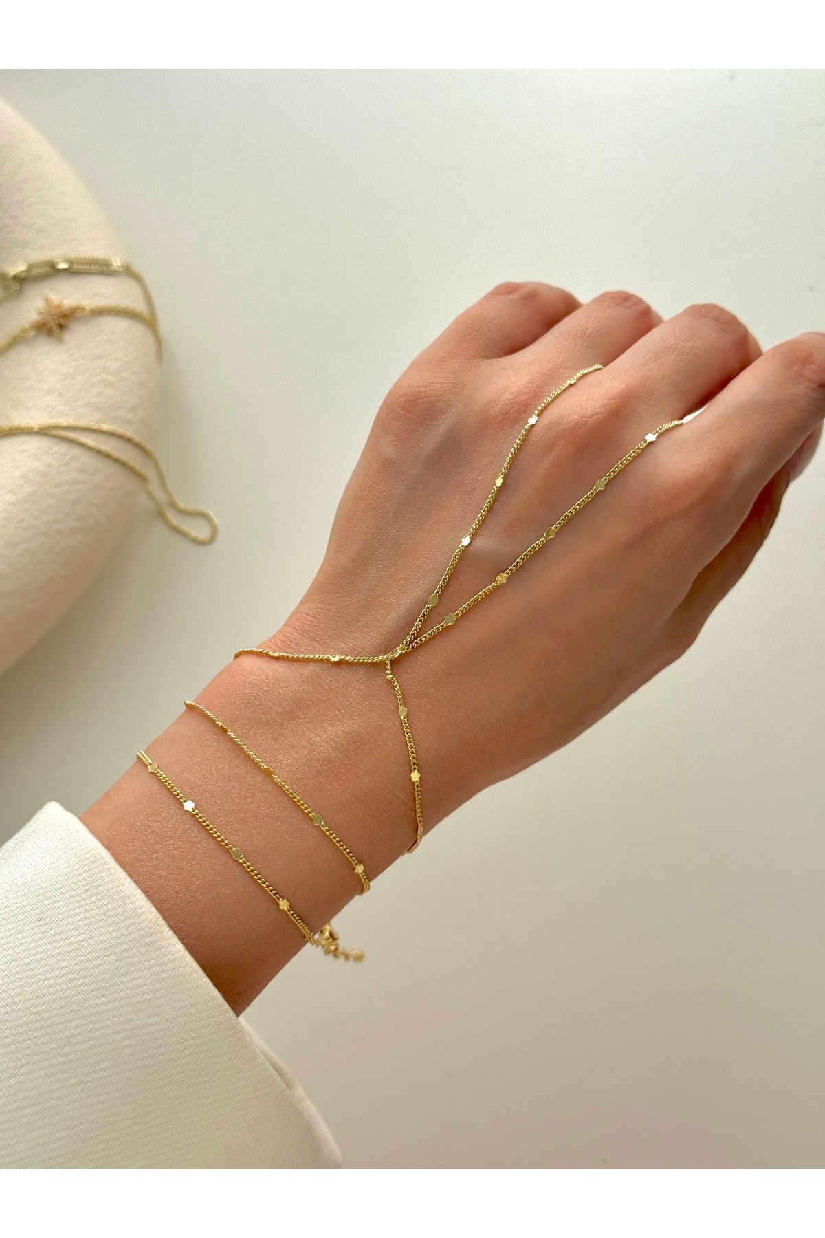 YOUES JEWELRY ÇELİK 14k Altın Renk Şahmeran Bileklik Gold Kadın Pullu Şahmeran görsel 2